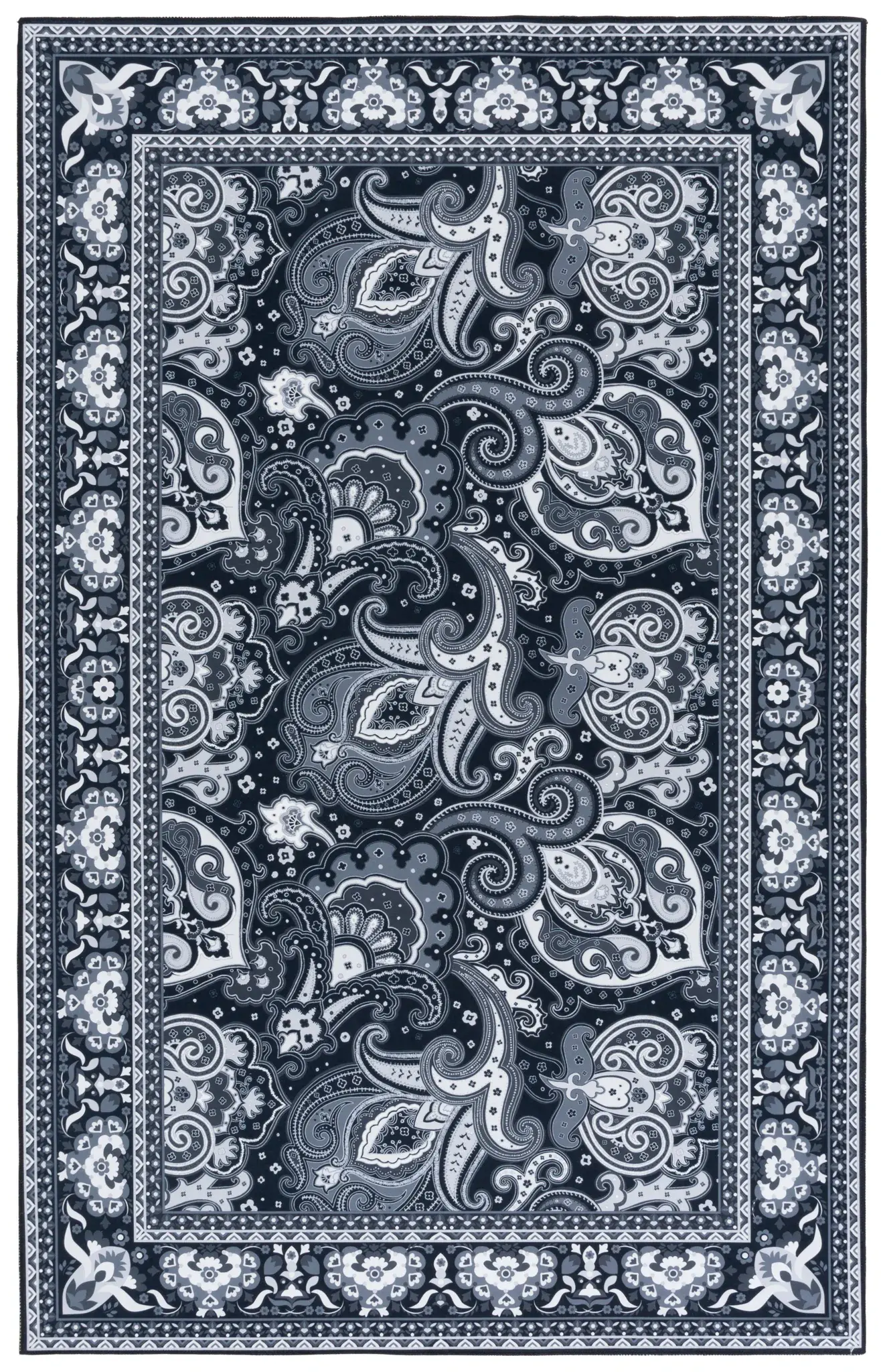 Arizona Paisley Border Washable Rug