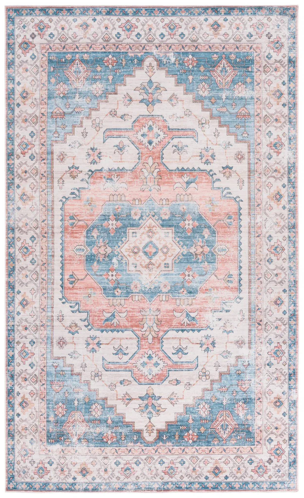 Arizona Southwestern Nested Medallion Washable Rug