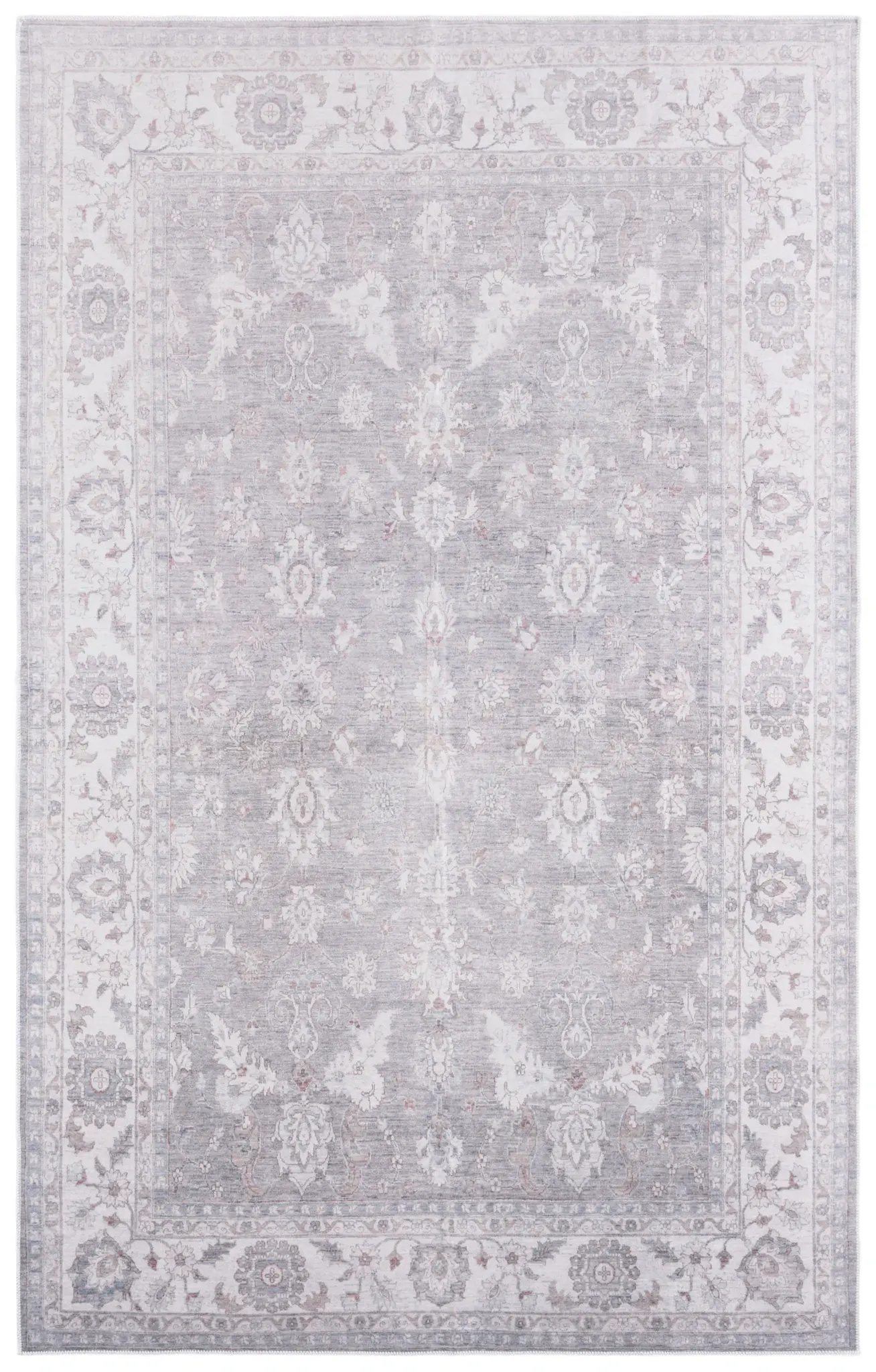 Arizona Floral Bordered Washable Rug