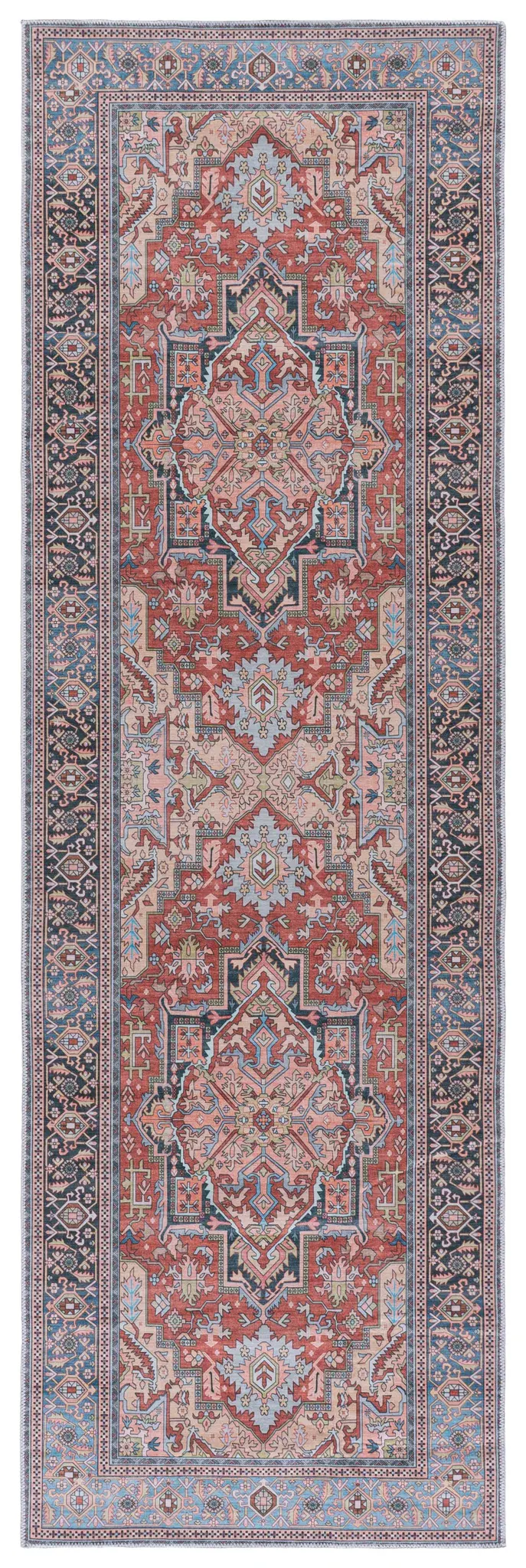 Arizona Geometric Medallion Border Washable Rug