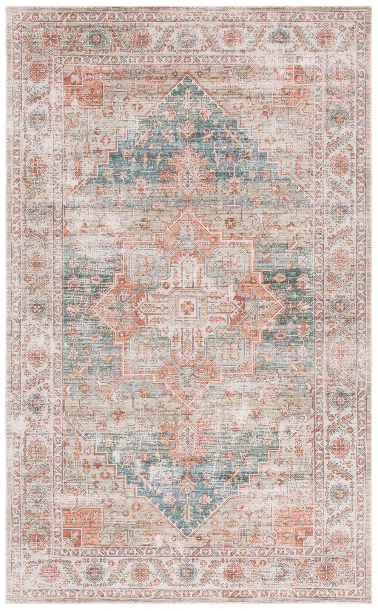 Arizona Tribal Octagon Medallion Washable Rug