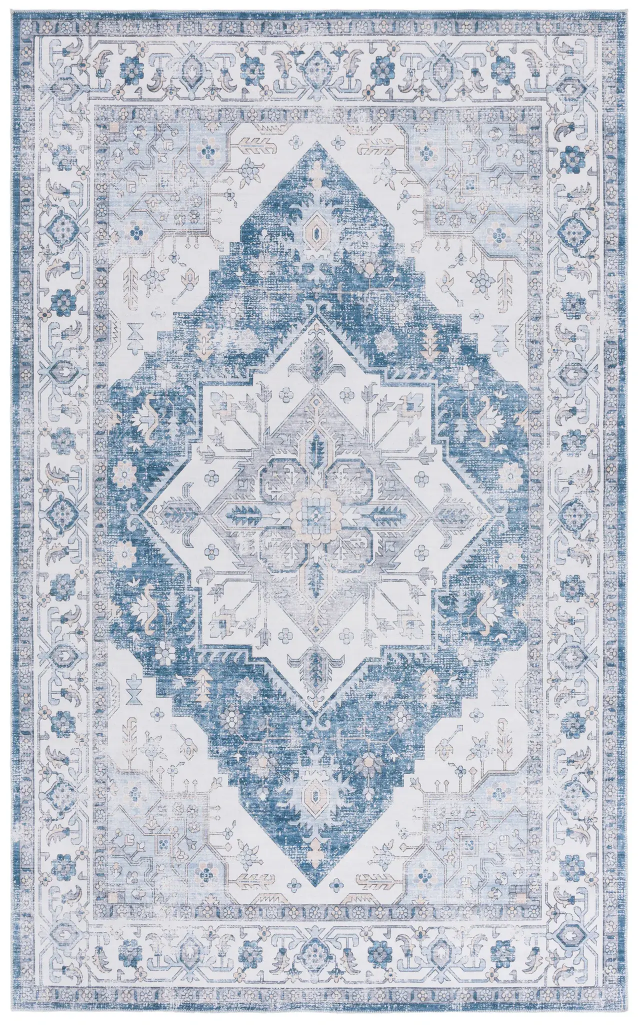 Arizona Diamond Star Medallion Washable Rug