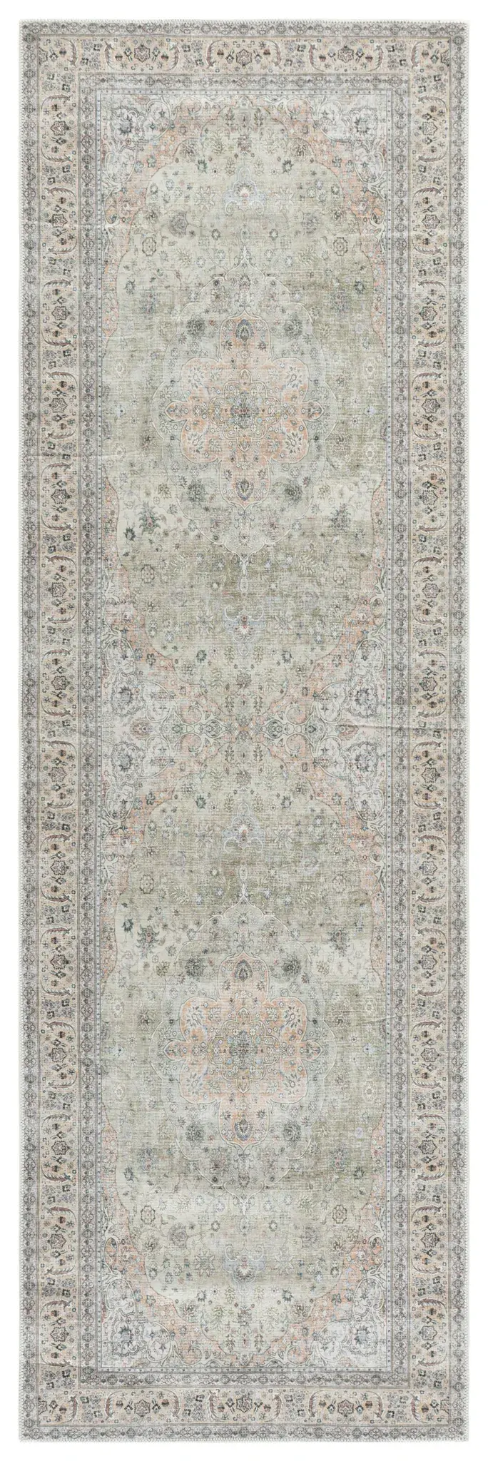 Arizona Distressed Oval Medallion Washable Rug