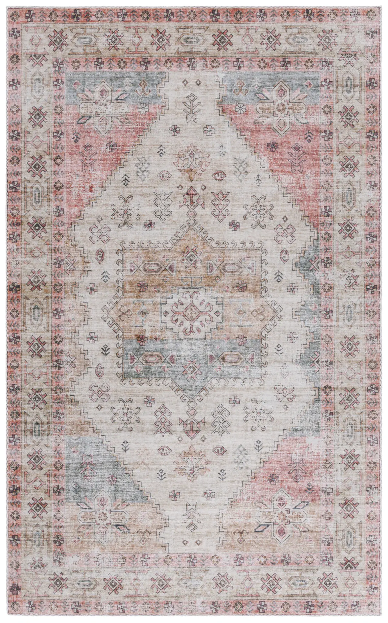 Arizona Tribal Symbol Medallion Washable Rug