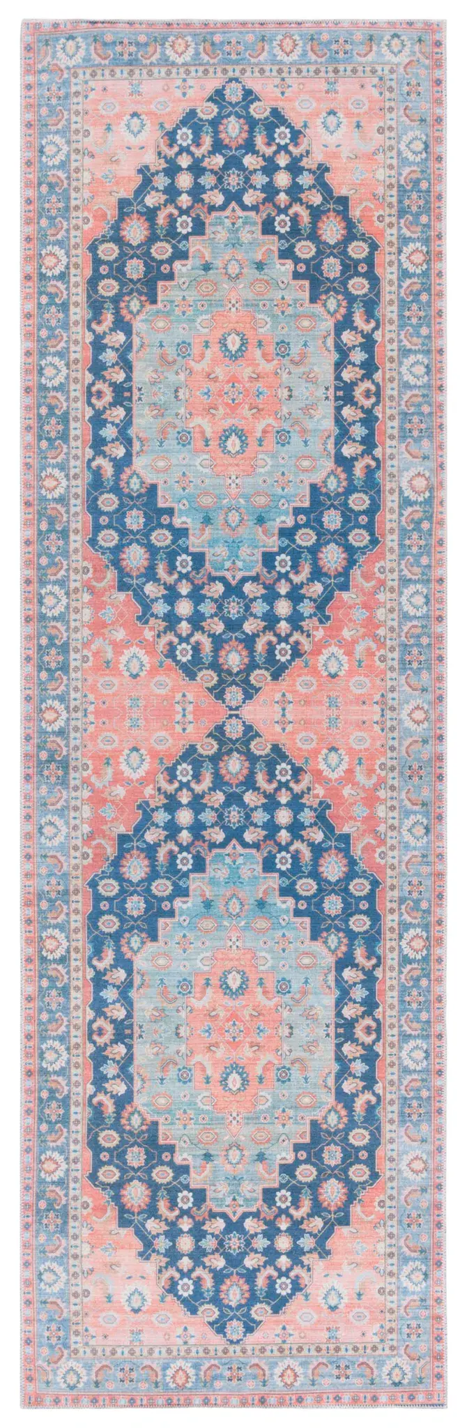 Arizona Traditional Medallion Bordered Washable Rug