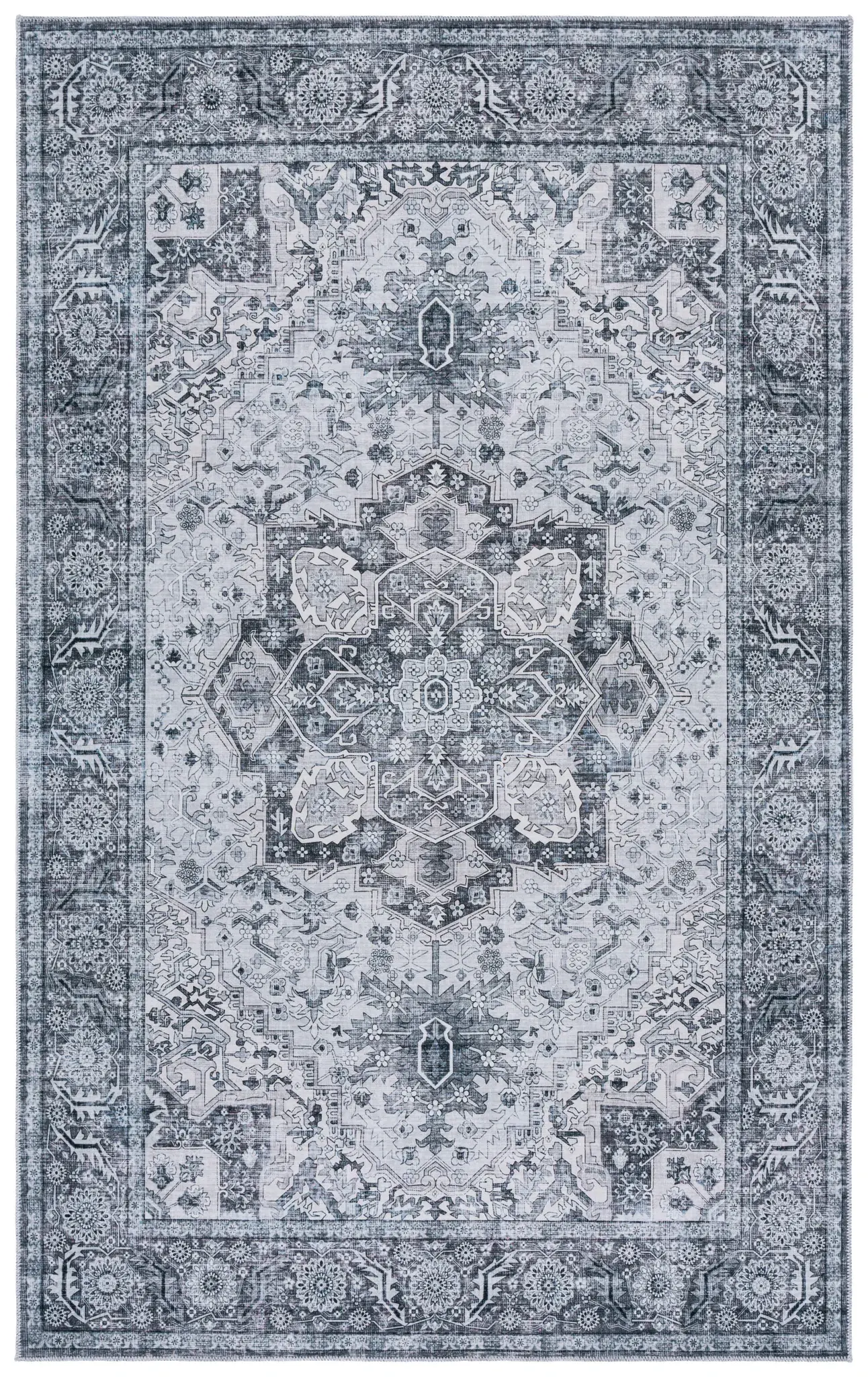 Arizona Traditional Pendant Medallion Washable Rug
