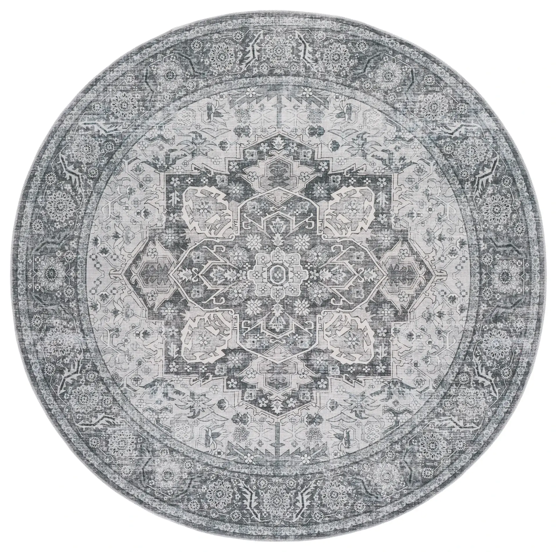 Arizona Traditional Pendant Medallion Washable Rug