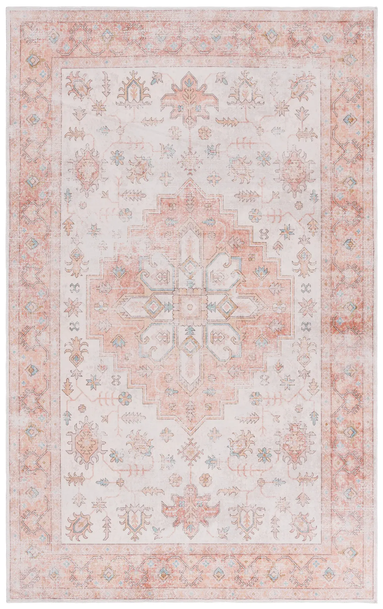 Arizona Southwestern Diamond Medallion Washable Rug