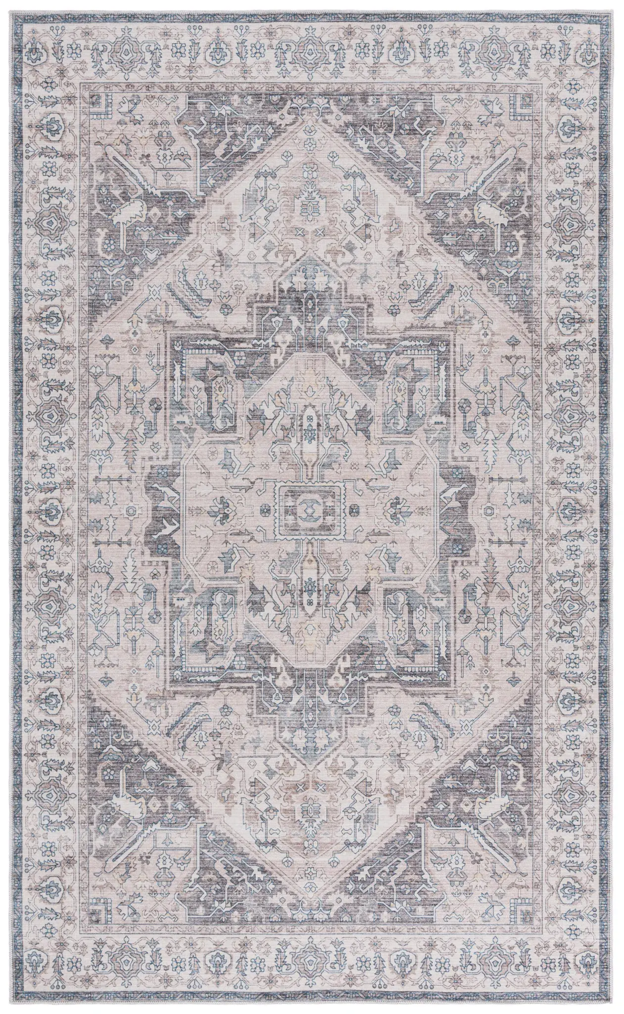 Arizona Boho Wreath Medallion Washable Rug