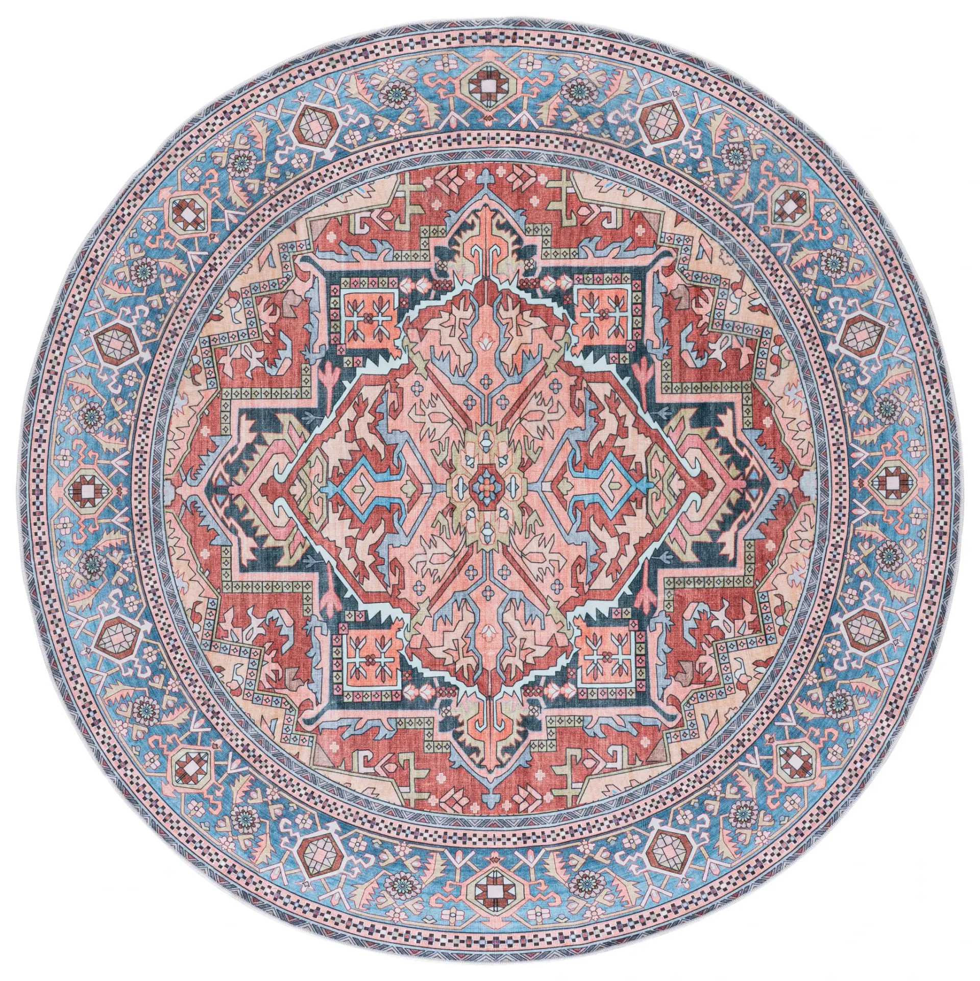 Arizona Tribal Angular Medallion Washable Rug