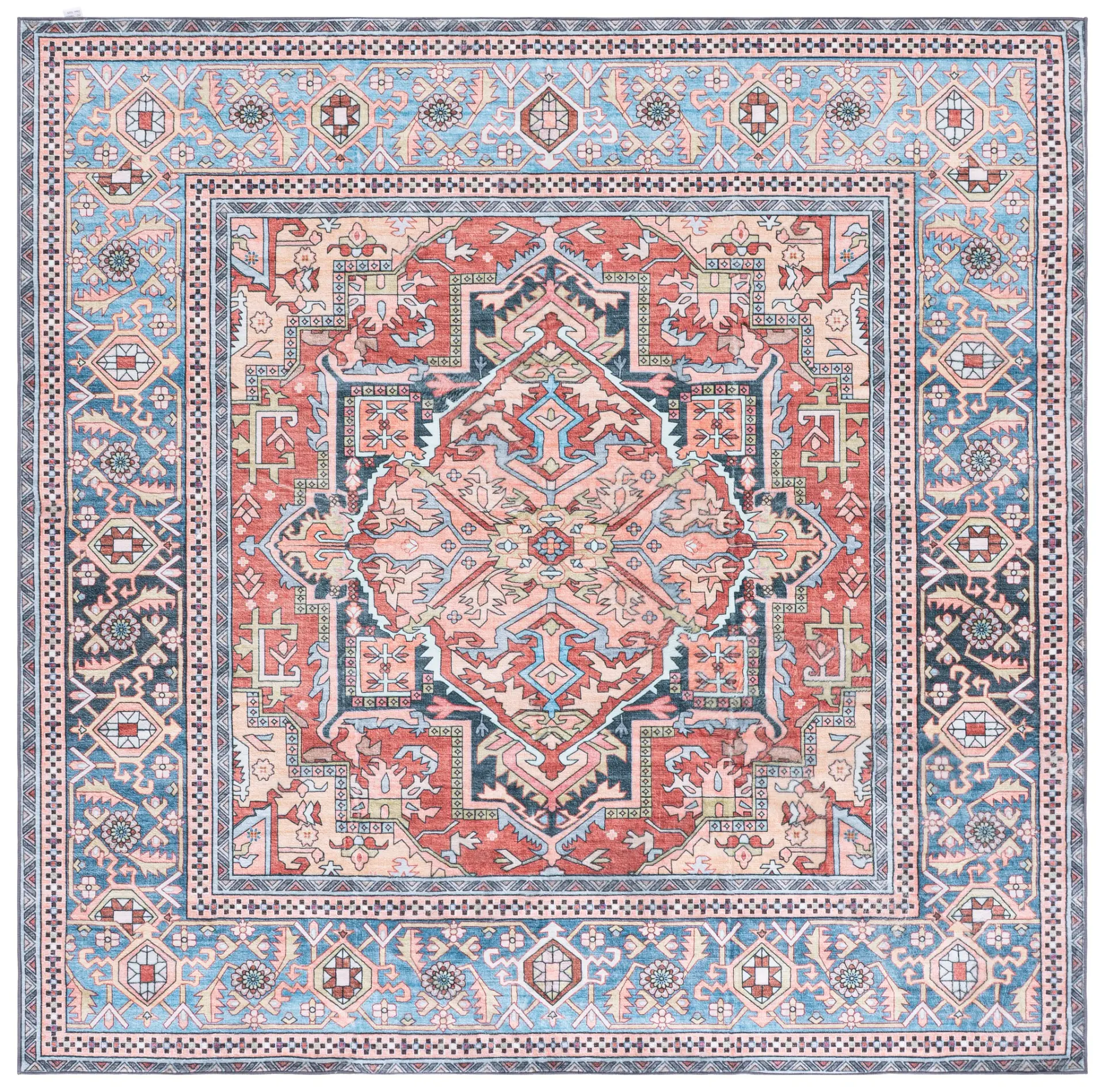 Arizona Tribal Angular Medallion Washable Rug
