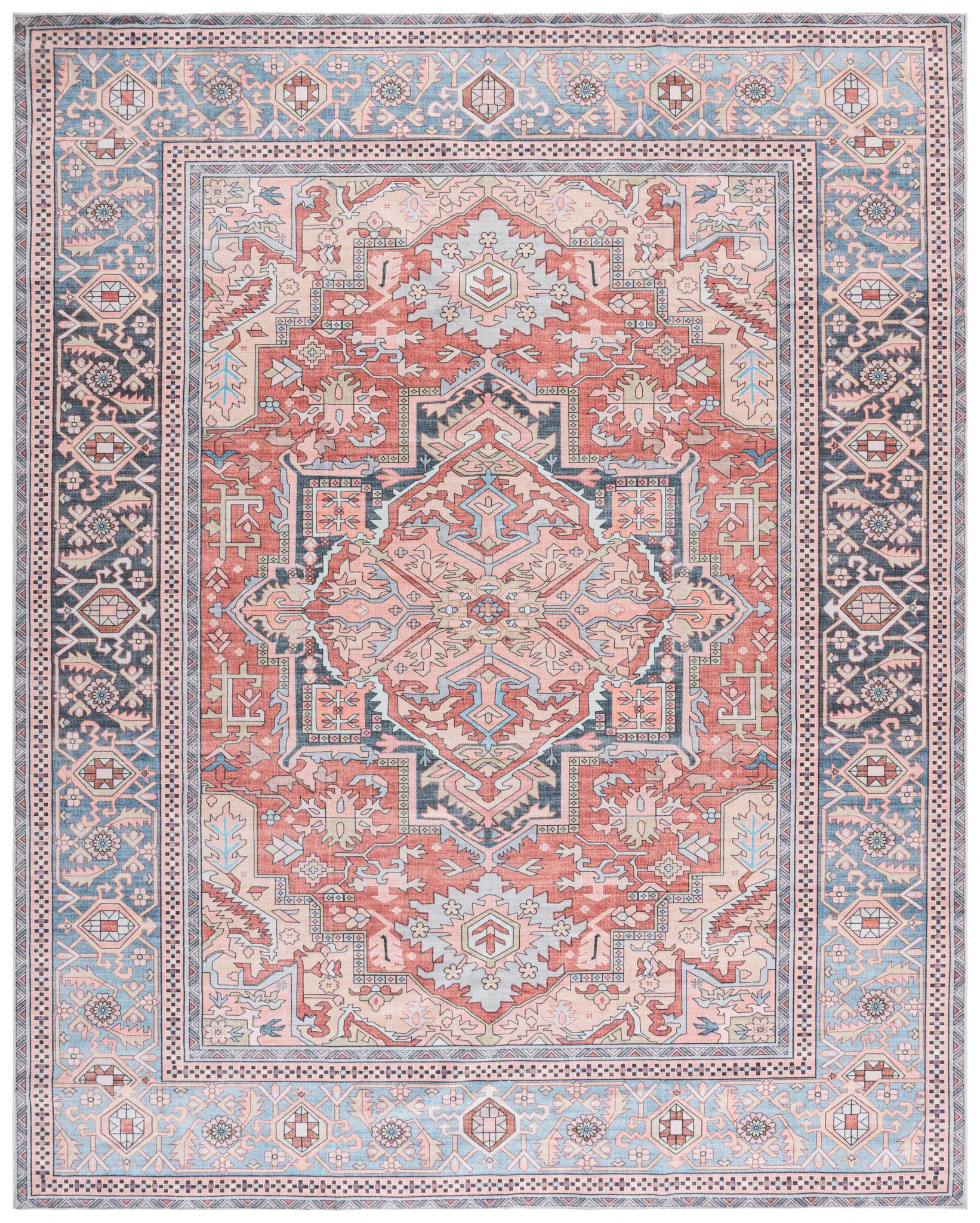 Arizona Tribal Angular Medallion Washable Rug