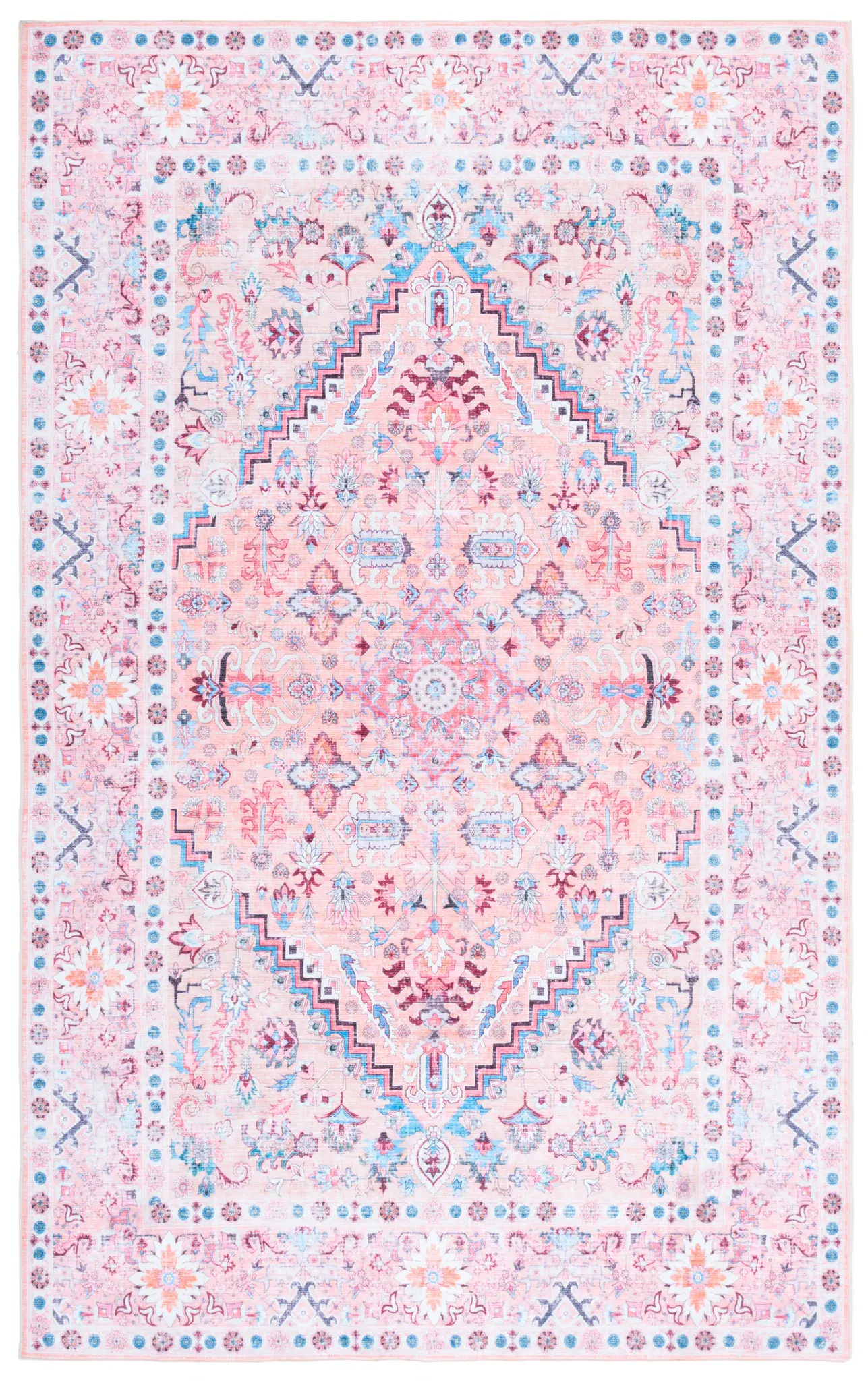 Arizona Triple Diamond Medallion Washable Rug