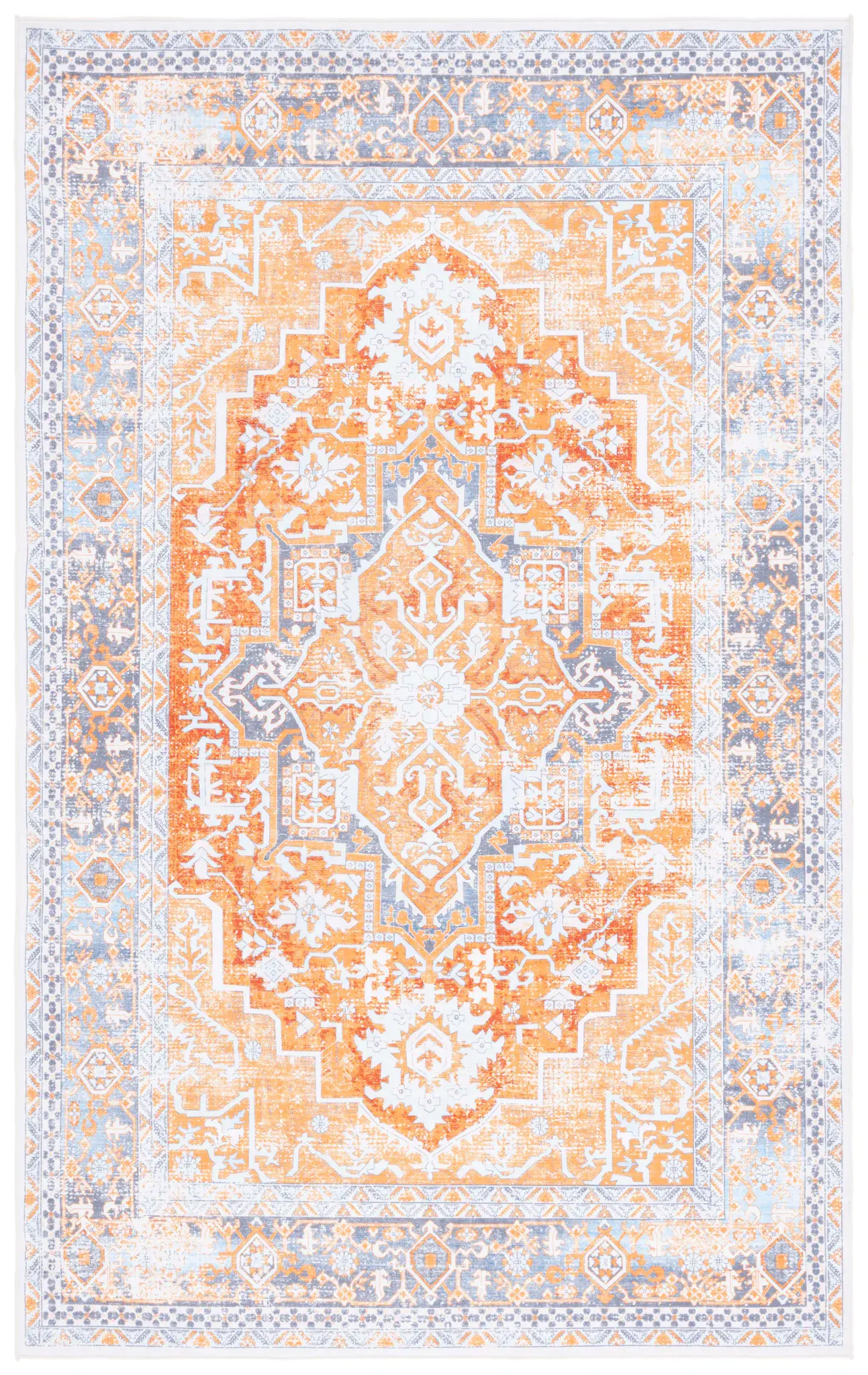 Arizona Rustic Serrated Medallion Washable Rug