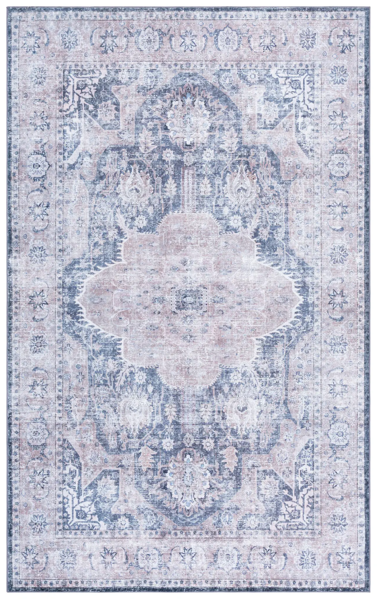 Arizona Scalloped Medallion Washable Rug