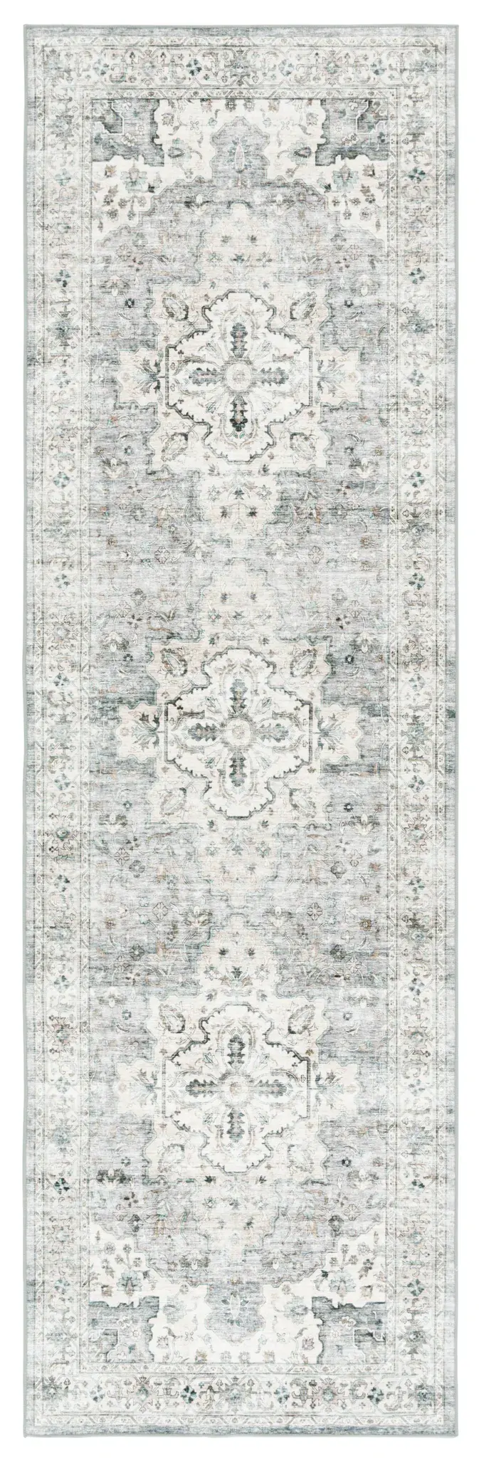 Arizona Ornate Floral Medallion Washable Rug