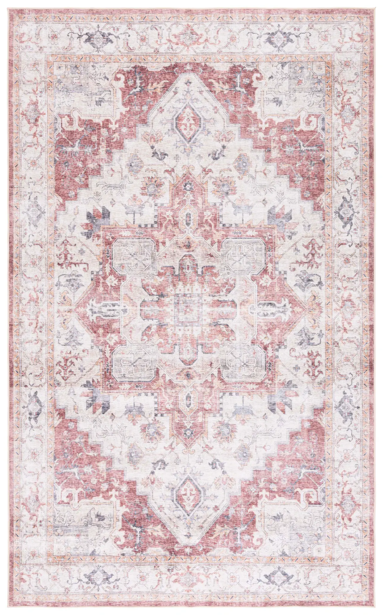Arizona Medallion Bordered Washable Rug