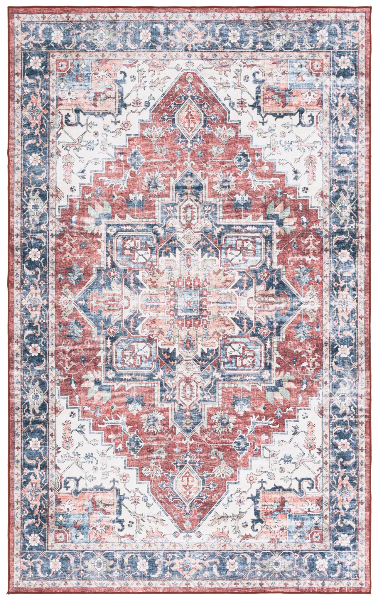 Arizona Medallion Bordered Washable Rug