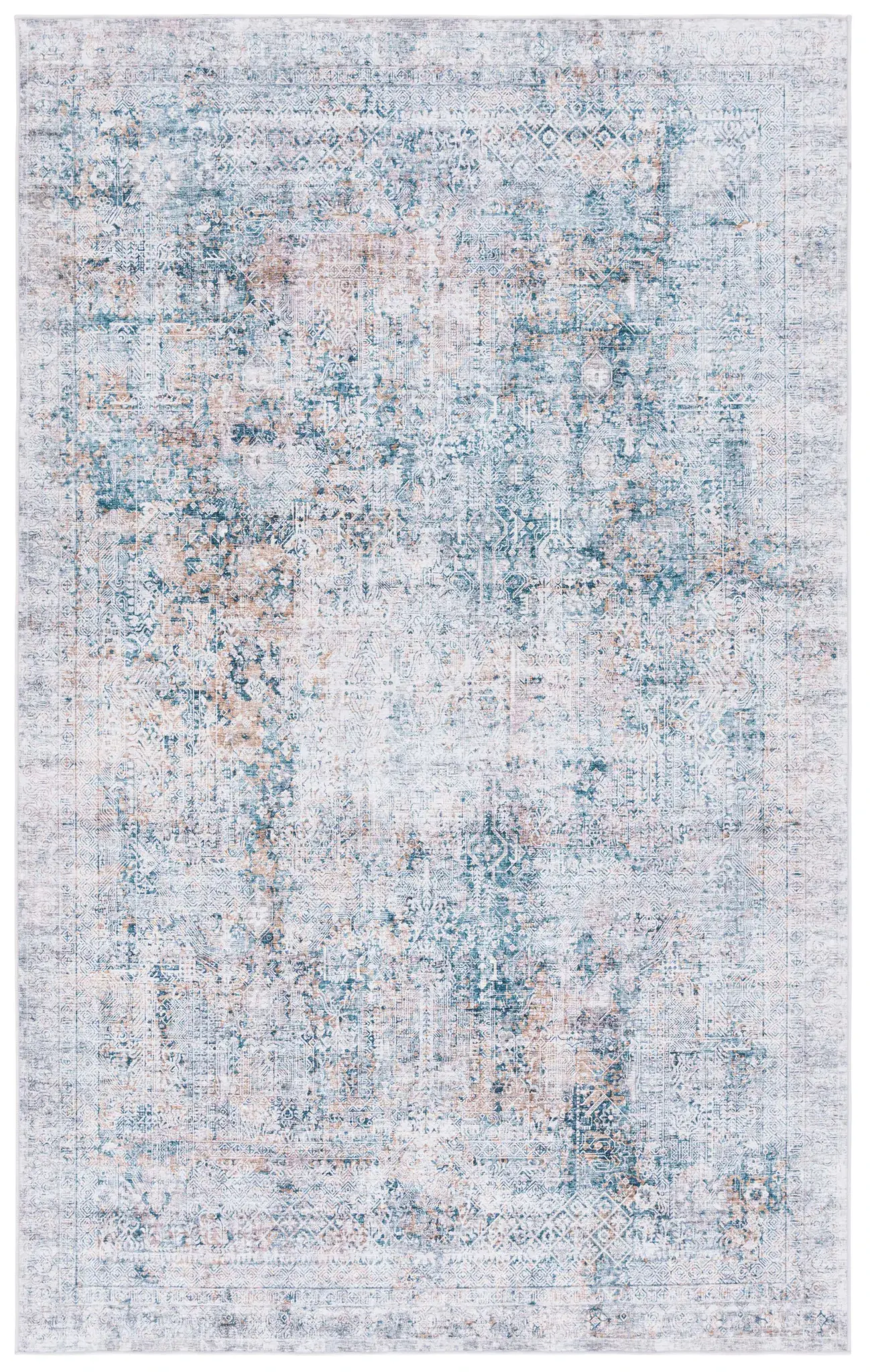 Arizona Distressed Bordered Washable Rug