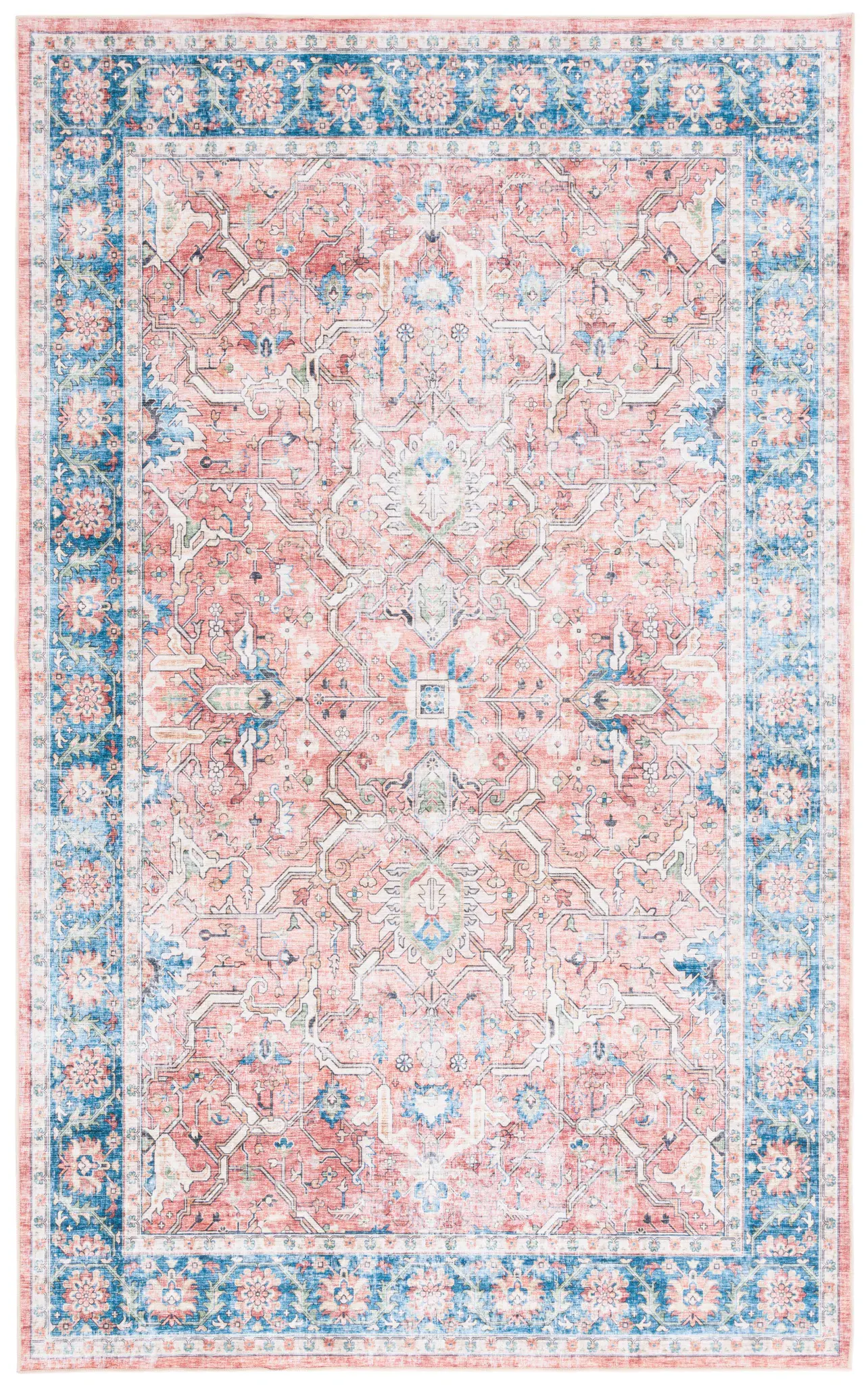 Arizona Vintage Floral Medallion Washable Rug