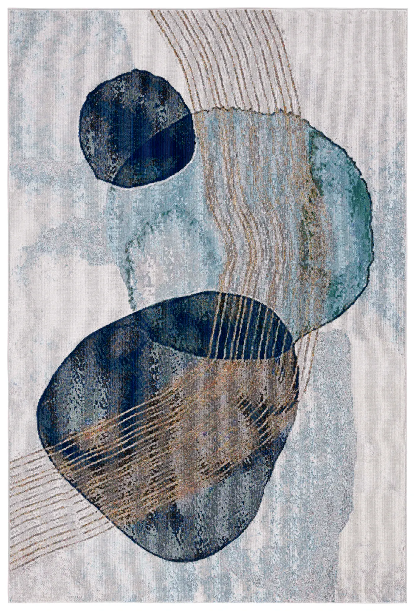 Art Studio Abstract Linear Stones Rug