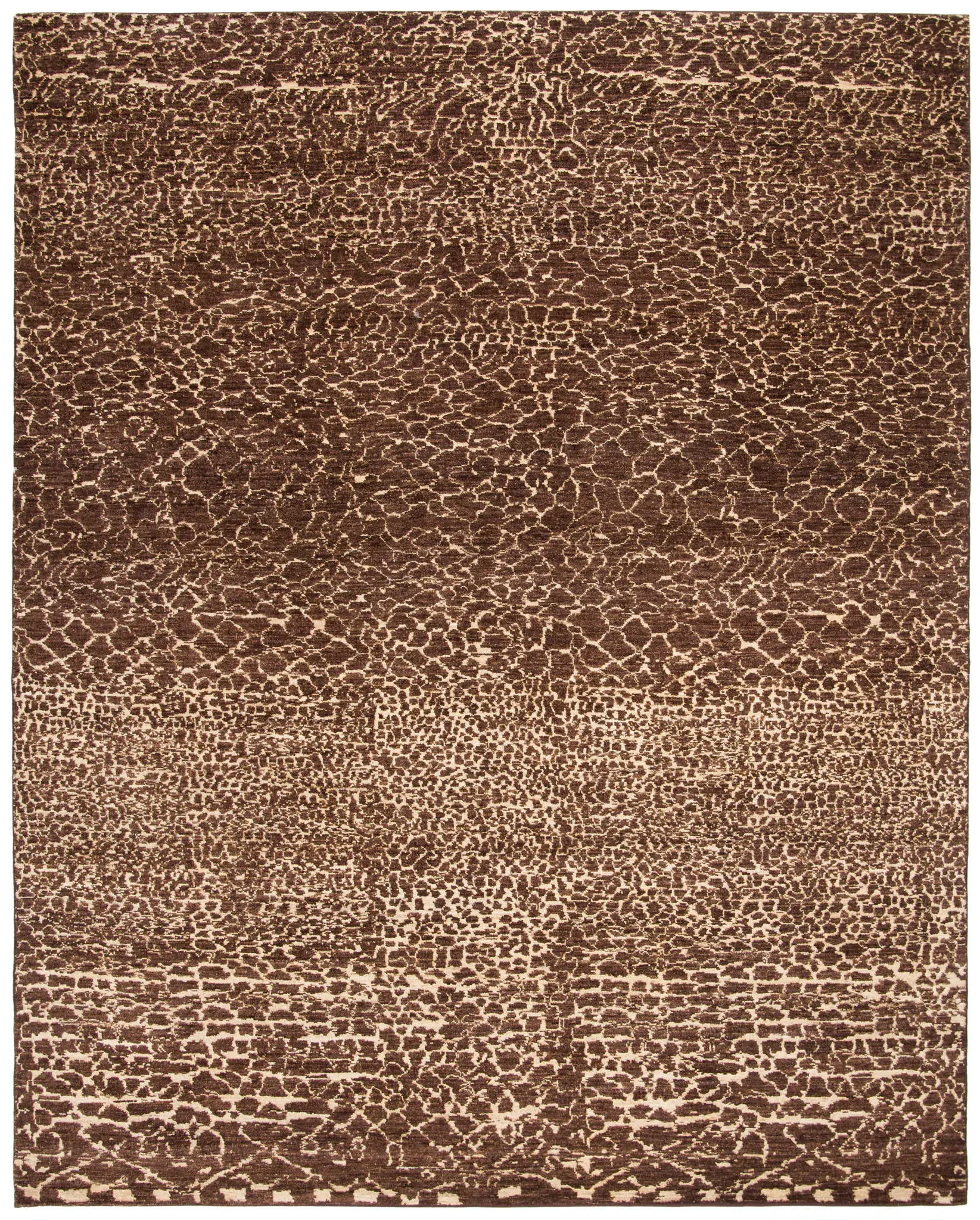 Asian Fusion Webbed Hand-Knotted Wool Rug