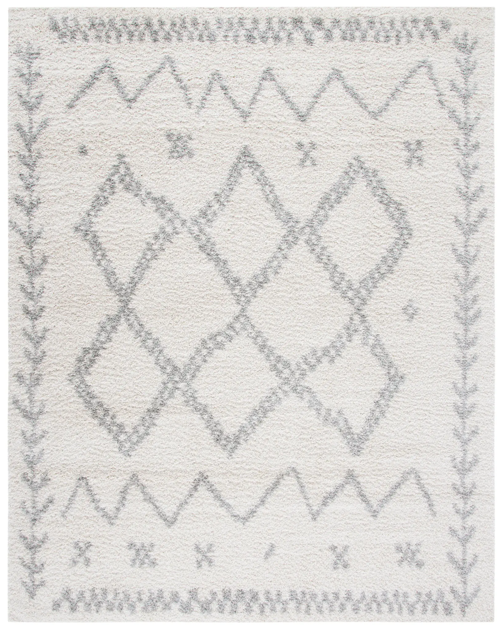 Arizona Tribal Zigzag Diamond Shag Rug