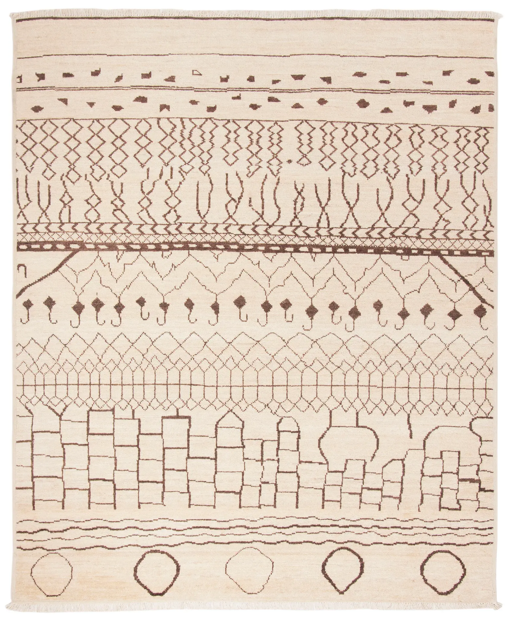 Aspen Banded Geometric Hand-Knotted Wool Rug
