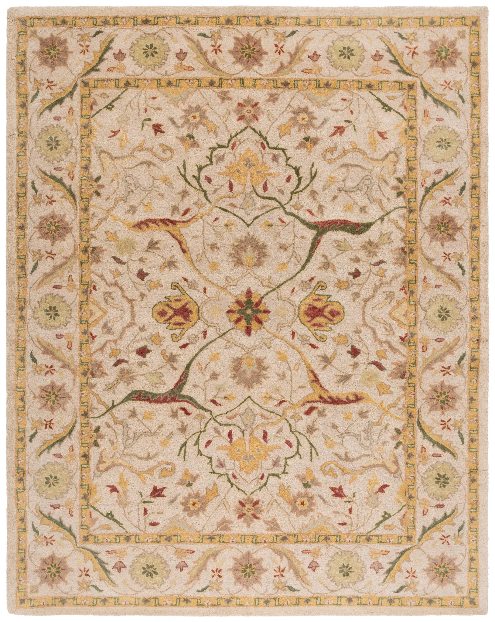 Antiquity Arabesque Bordered Hand-Tufted Wool Rug