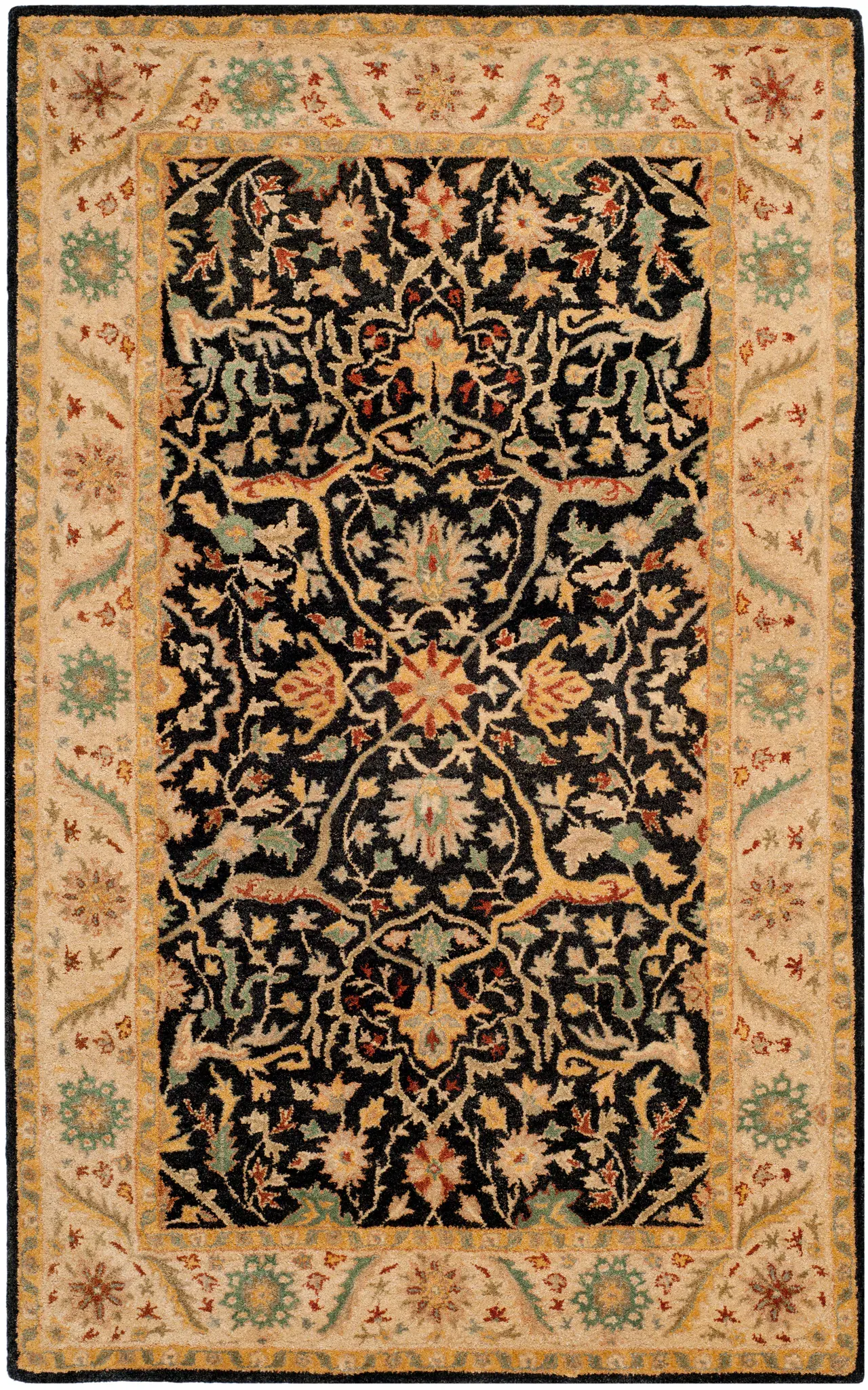 Antiquity Arabesque Bordered Hand-Tufted Wool Rug