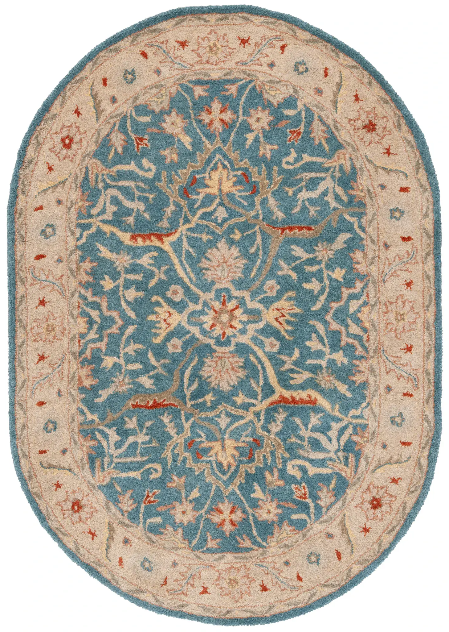 Antiquity Arabesque Bordered Hand-Tufted Wool Rug