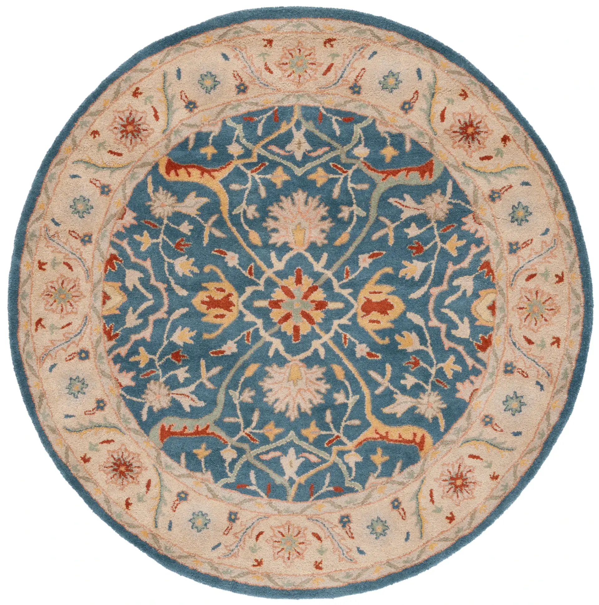 Antiquity Arabesque Bordered Hand-Tufted Wool Rug