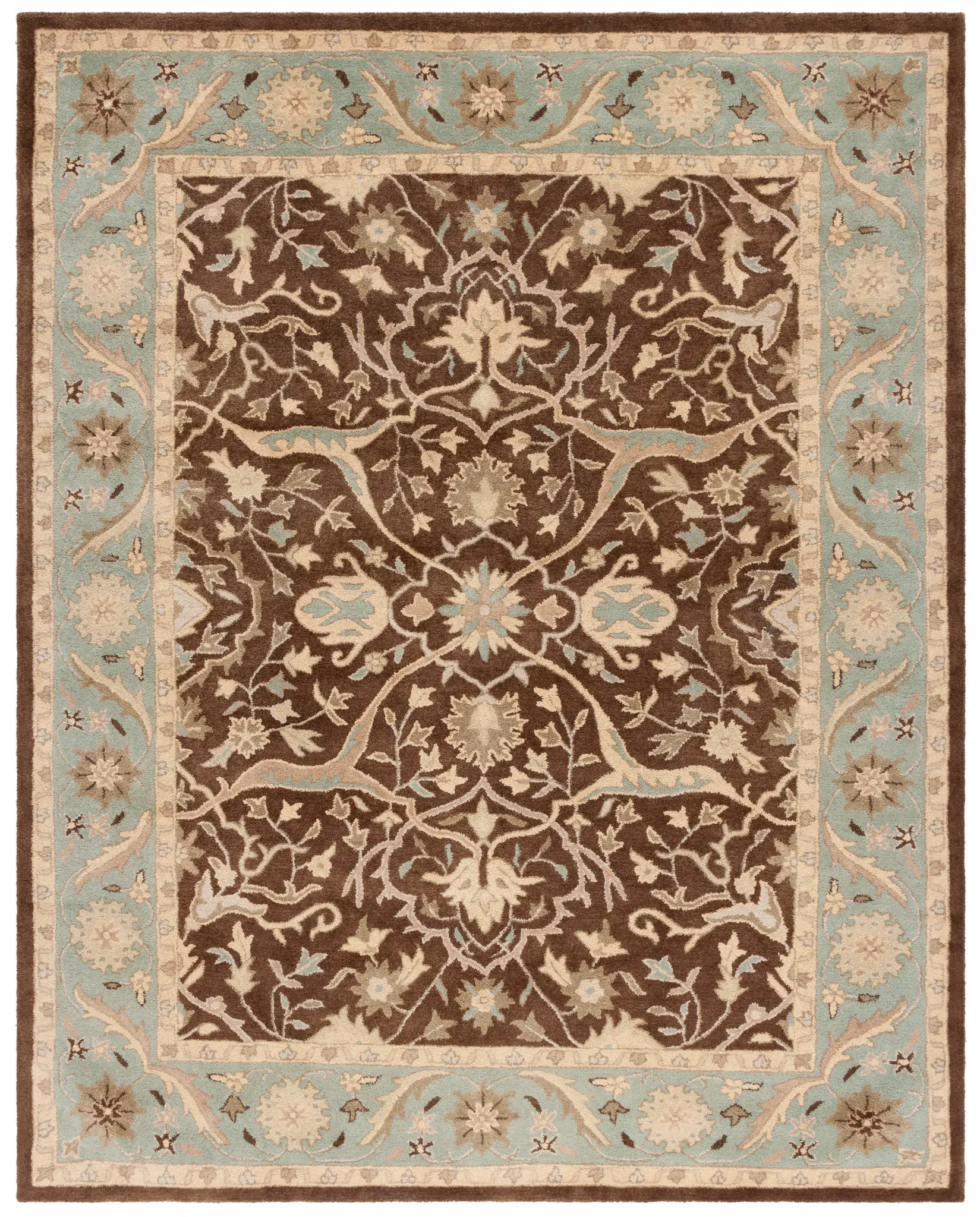 Antiquity Arabesque Bordered Hand-Tufted Wool Rug