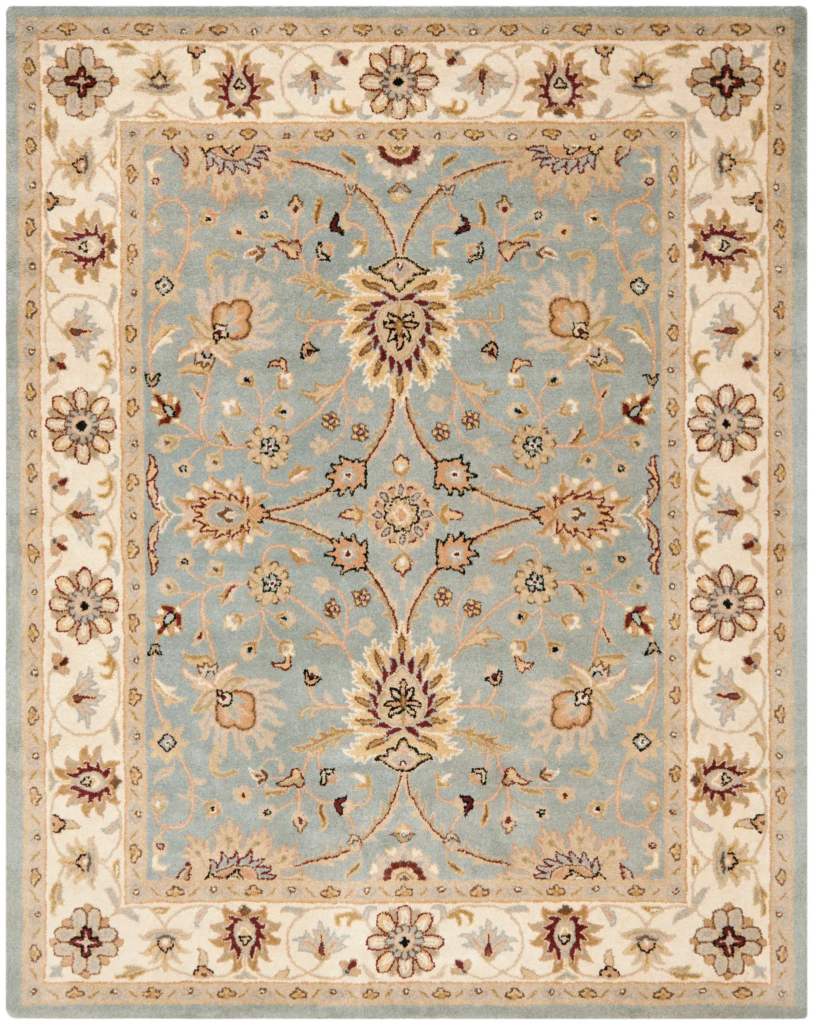 Antiquity Palmette Bordered Hand-Tufted Wool Rug