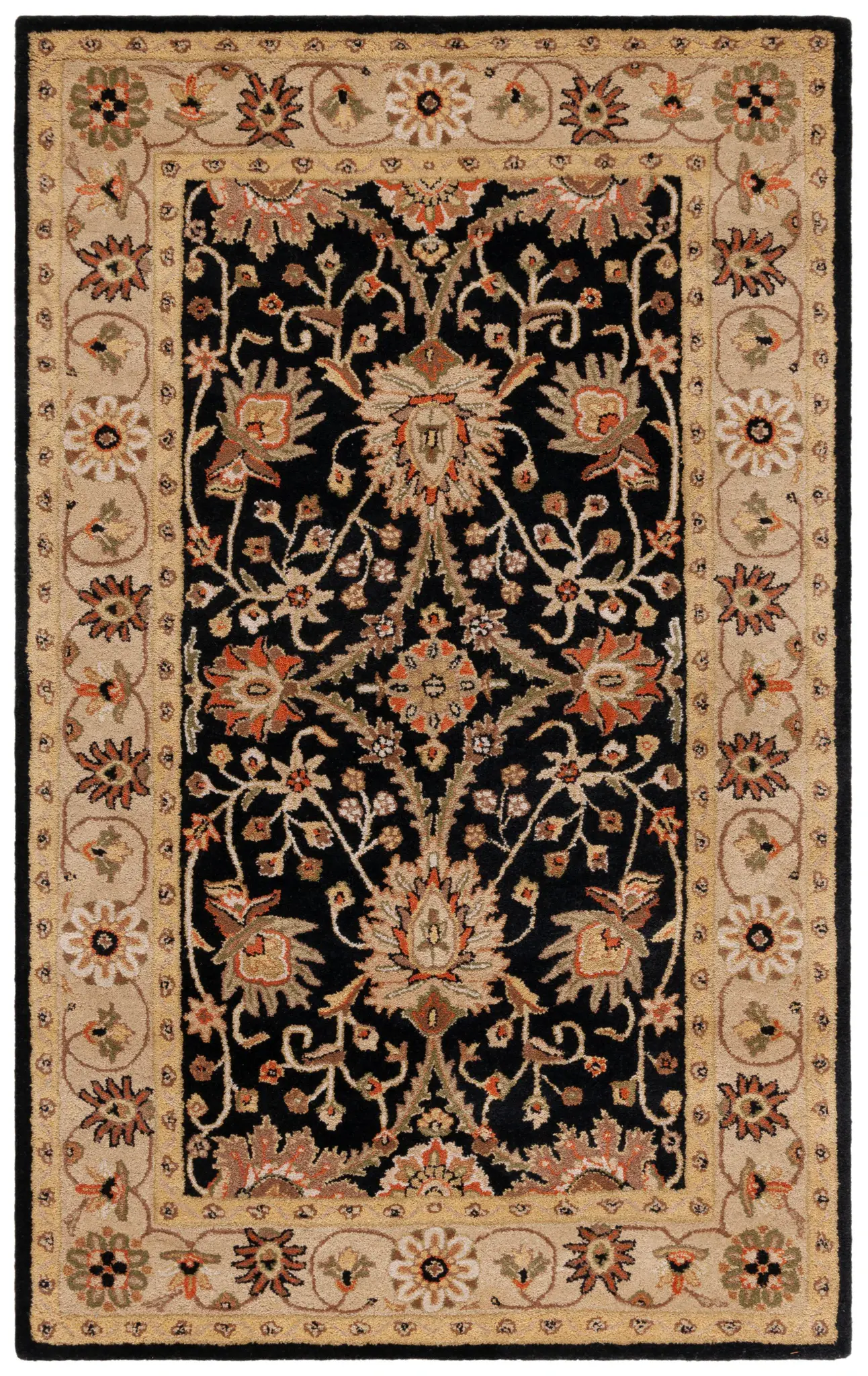 Antiquity Palmette Bordered Hand-Tufted Wool Rug