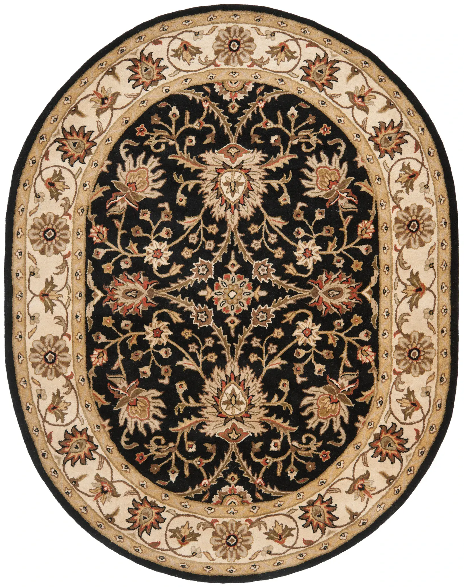 Antiquity Palmette Bordered Hand-Tufted Wool Rug