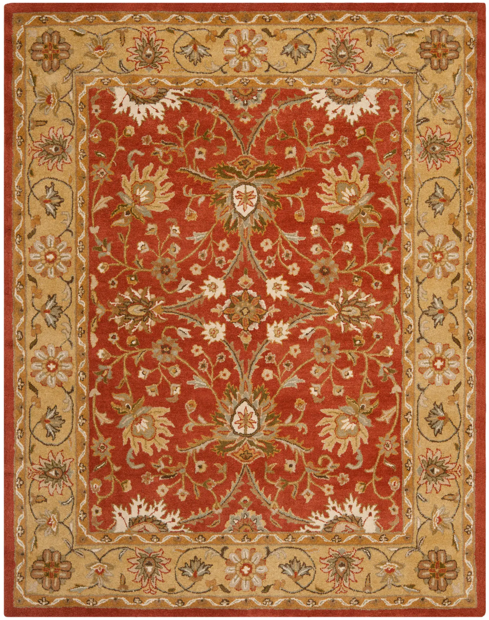Antiquity Palmette Bordered Hand-Tufted Wool Rug