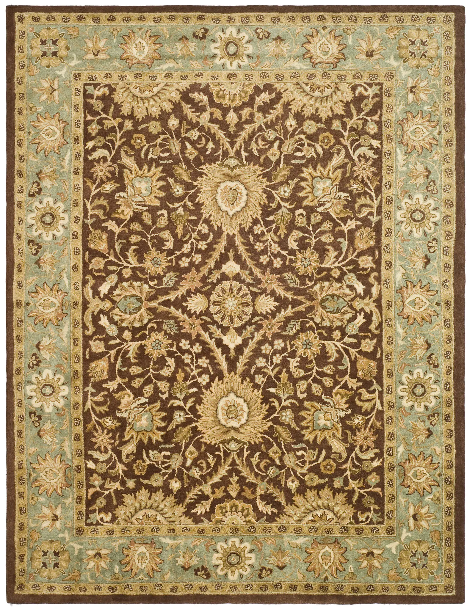 Antiquity Palmette Bordered Hand-Tufted Wool Rug