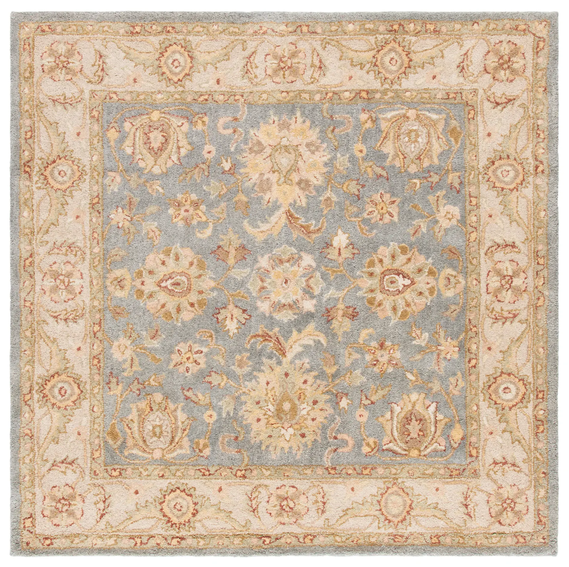Antiquity Floral Border Hand-Tufted Wool Rug