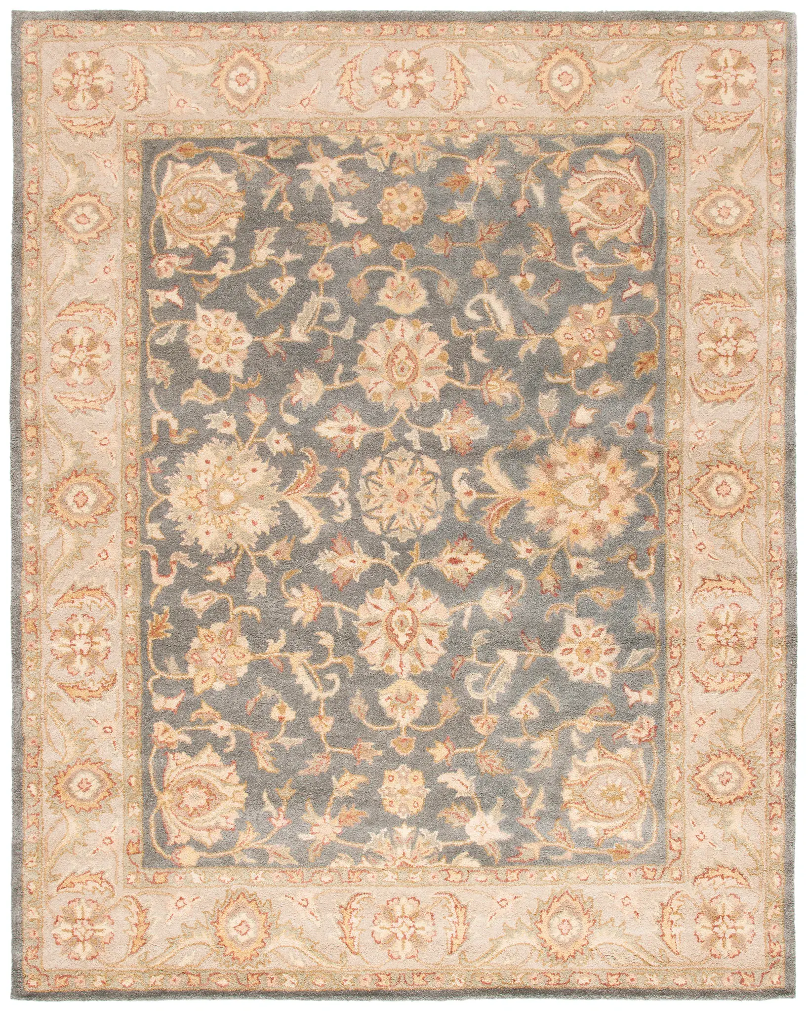 Antiquity Floral Border Hand-Tufted Wool Rug