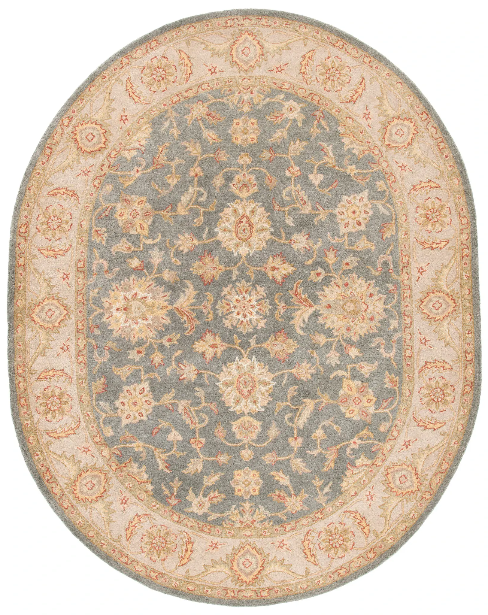 Antiquity Floral Border Hand-Tufted Wool Rug