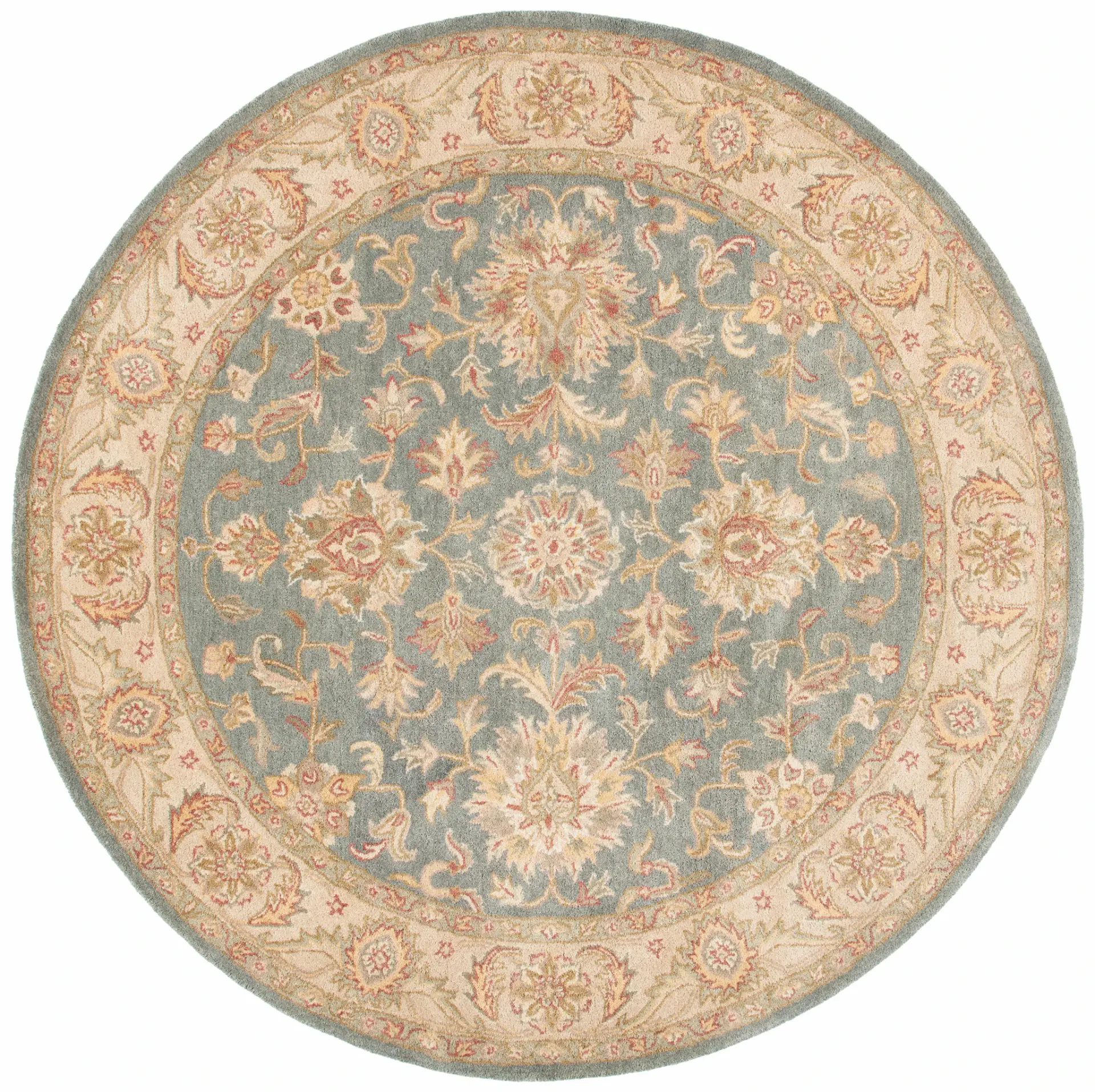 Antiquity Floral Border Hand-Tufted Wool Rug