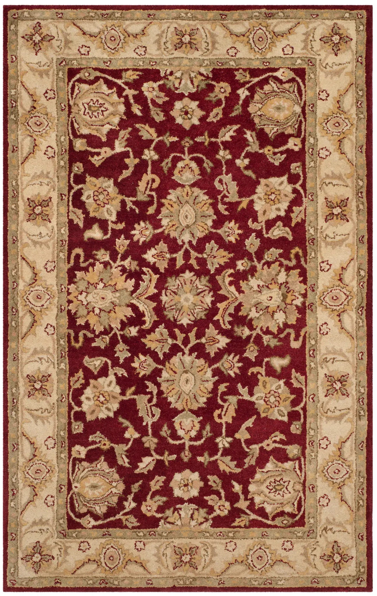 Antiquity Floral Border Hand-Tufted Wool Rug