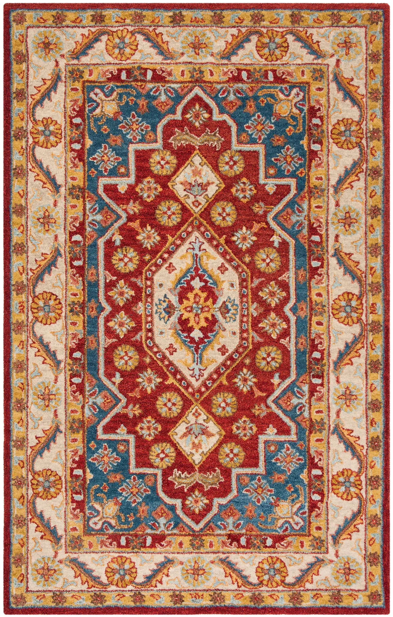 Antiquity Medallion Bordered Hand-Tufted Wool Rug