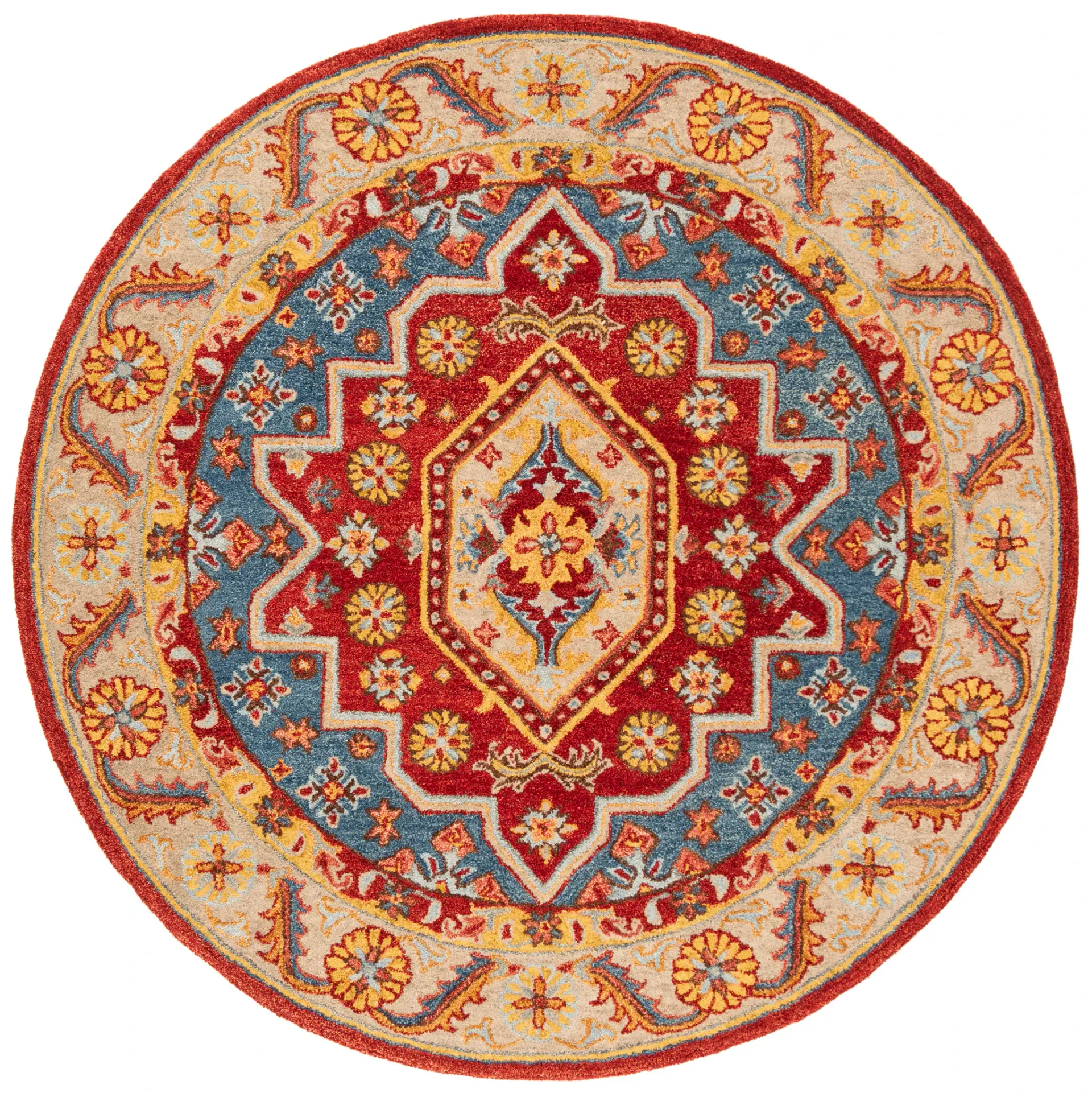 Antiquity Medallion Bordered Hand-Tufted Wool Rug
