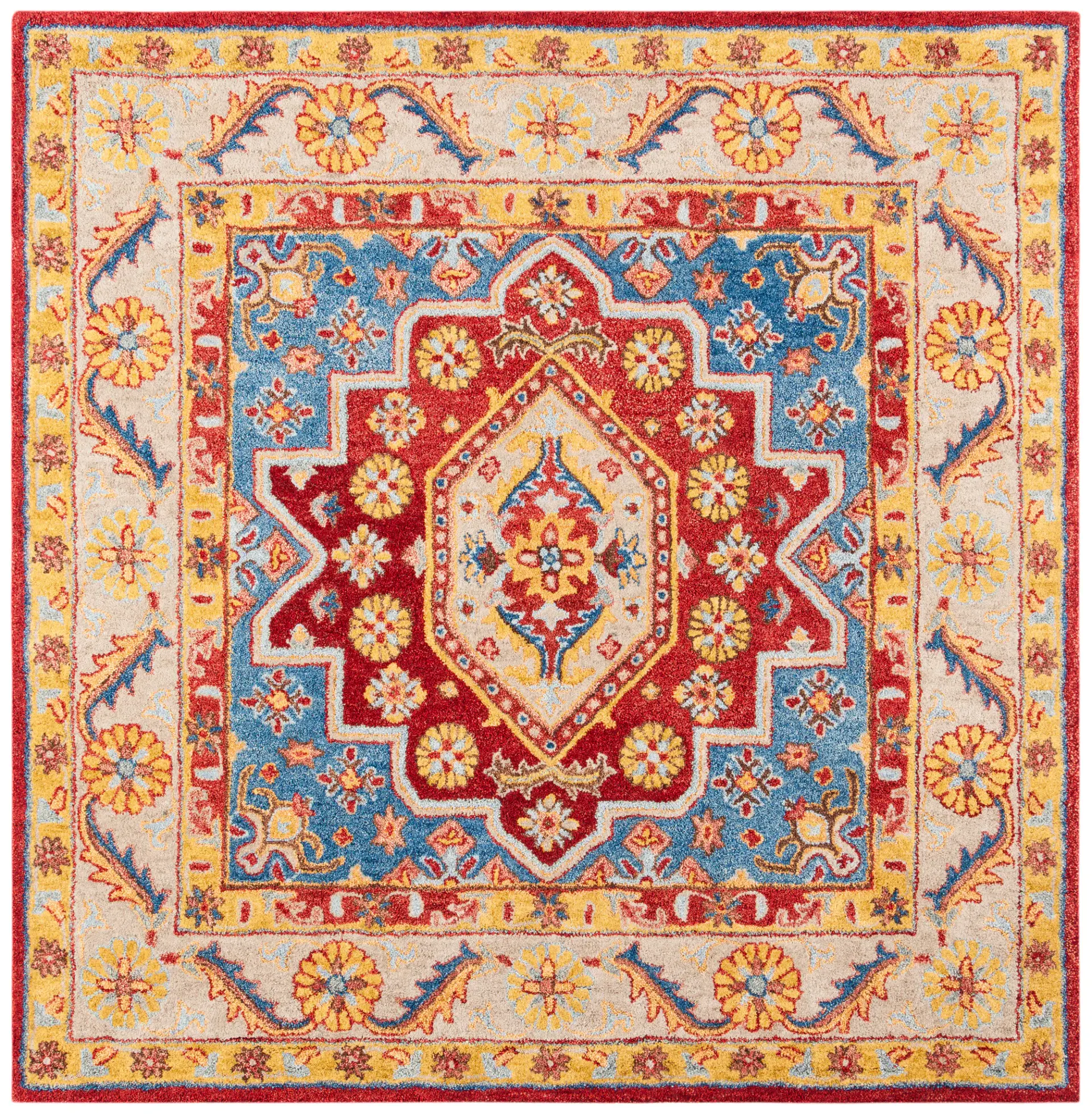 Antiquity Medallion Bordered Hand-Tufted Wool Rug
