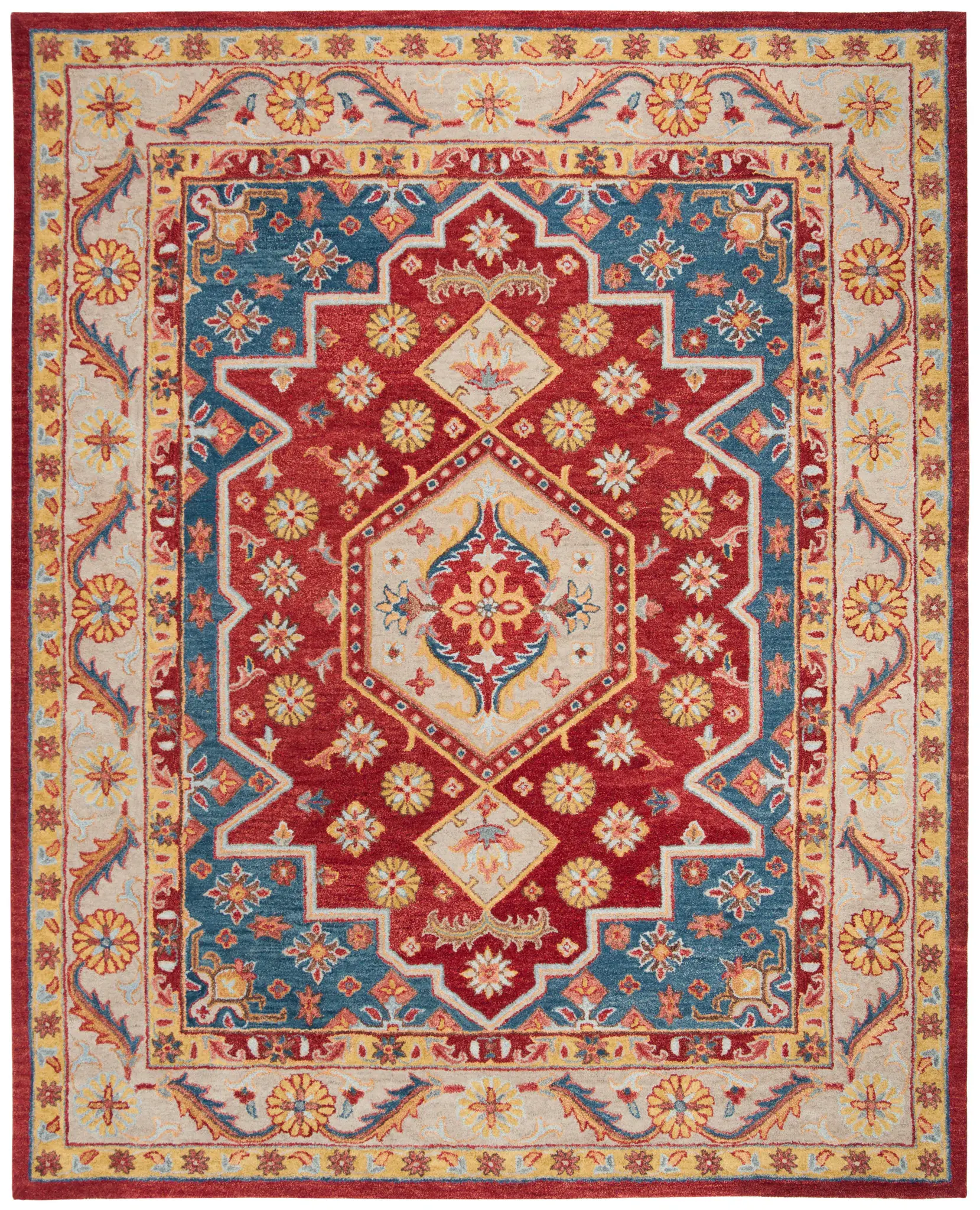 Antiquity Medallion Bordered Hand-Tufted Wool Rug