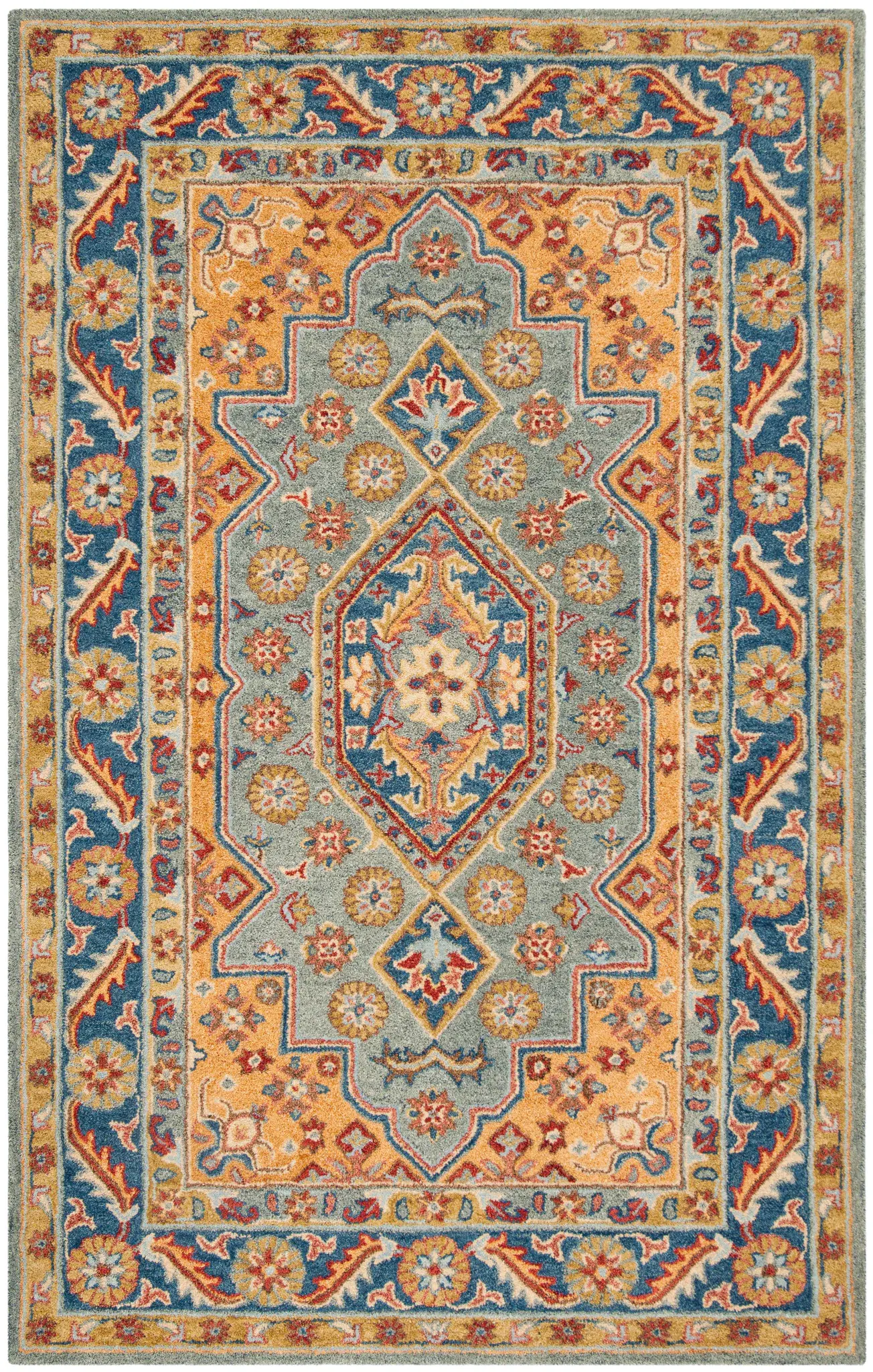Antiquity Medallion Border Hand-Tufted Wool Rug