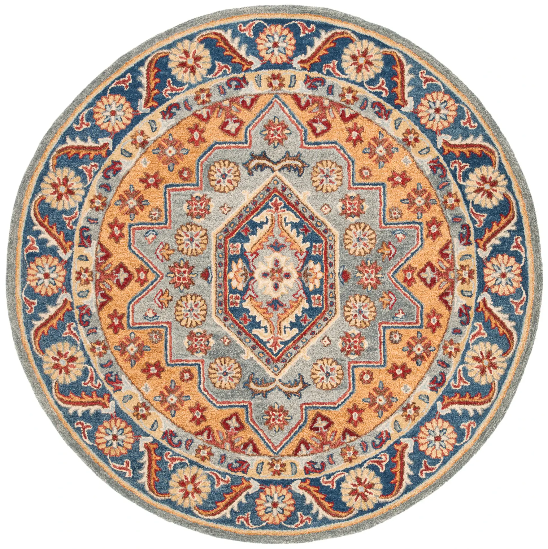 Antiquity Medallion Border Hand-Tufted Wool Rug