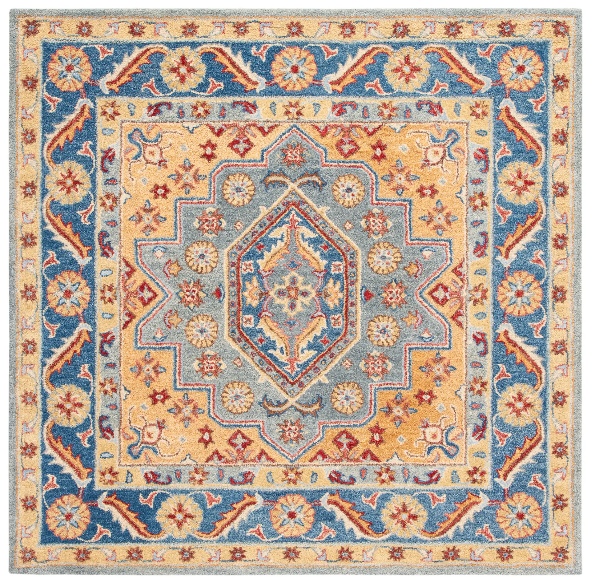 Antiquity Medallion Border Hand-Tufted Wool Rug